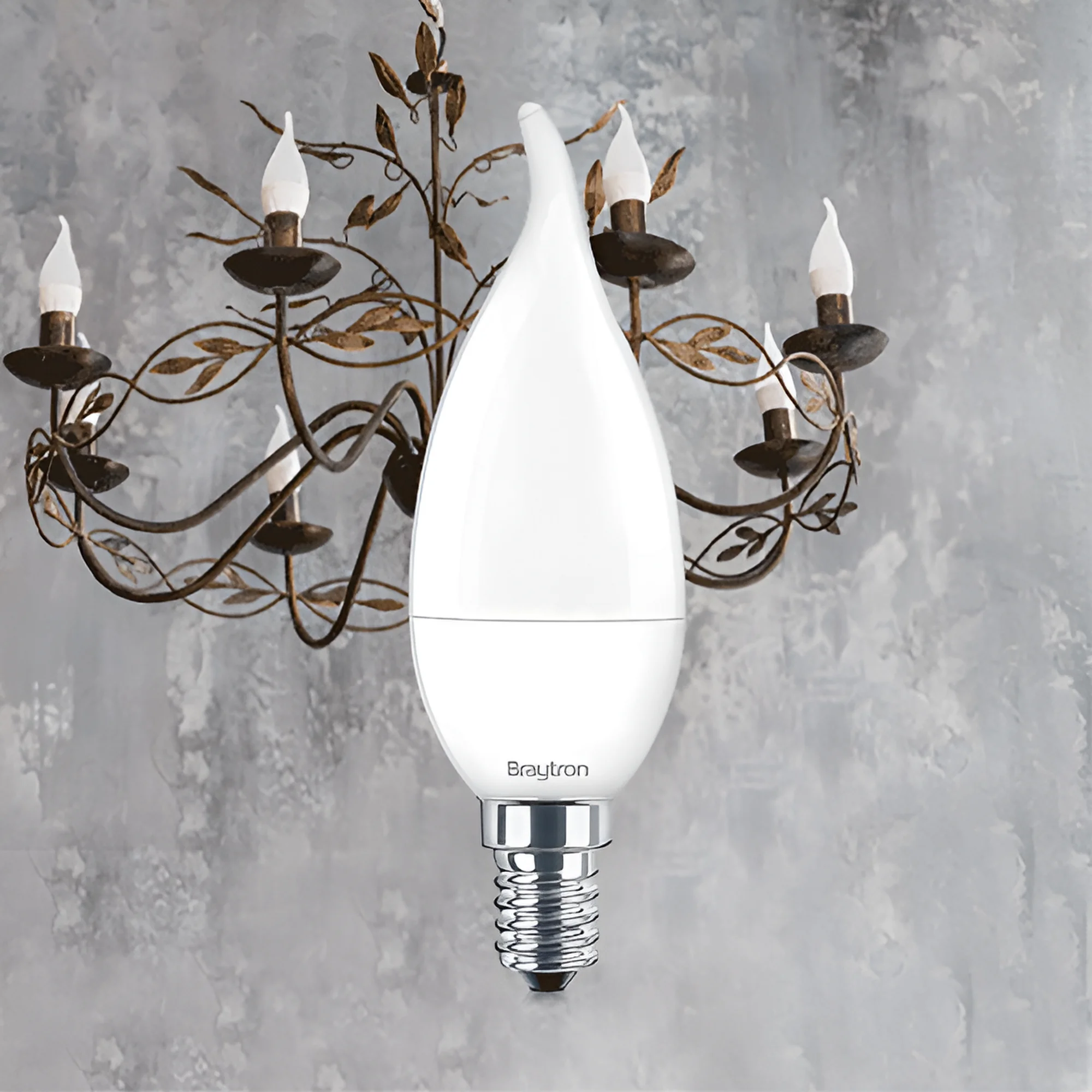 LED sijalica sveća uvijena 5W E14 3000K toplo belo Braytron Advance - Слика 2
