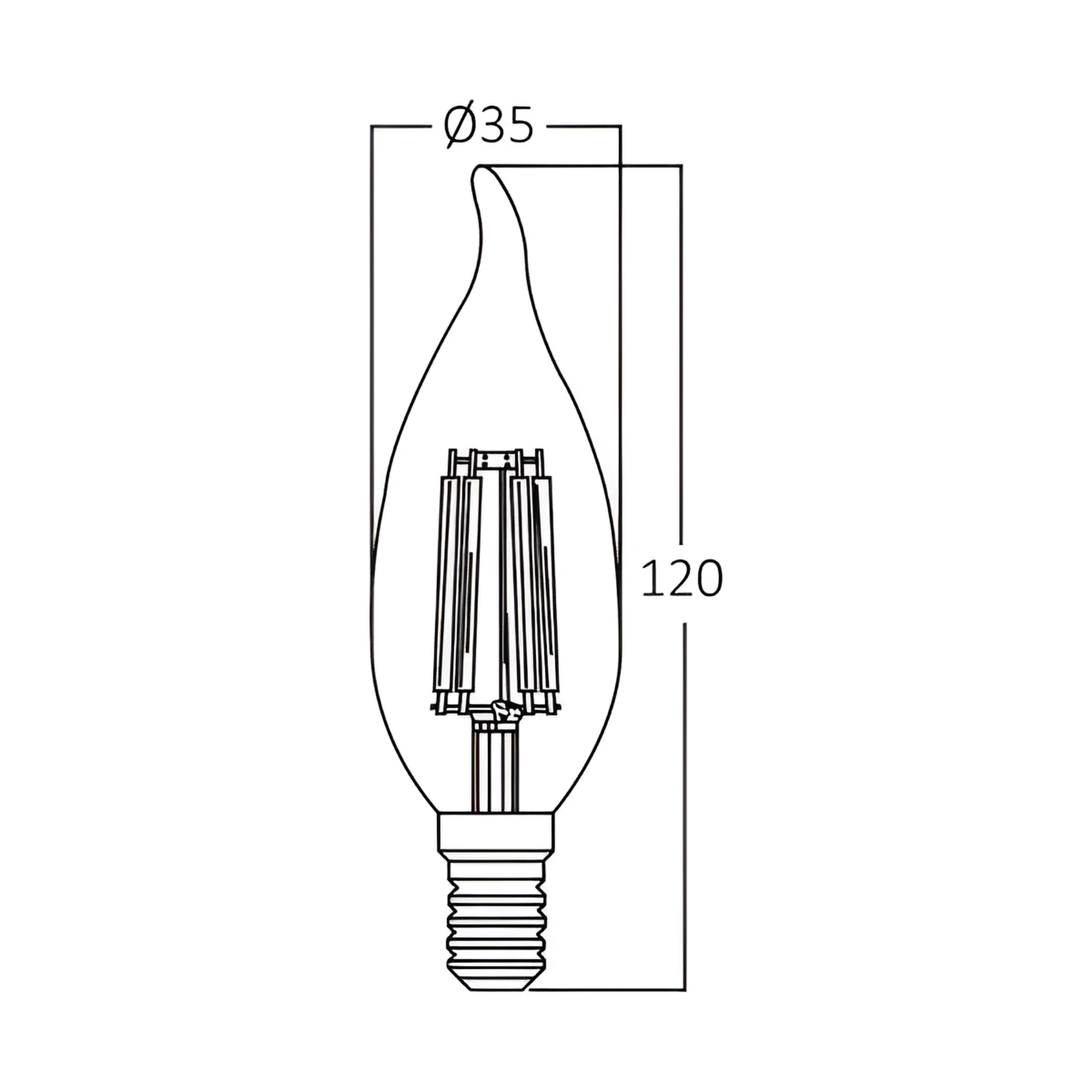 LED filament sijalica sveća uvijena 6W E14 providna 6500K Braytron Advance - Слика 3