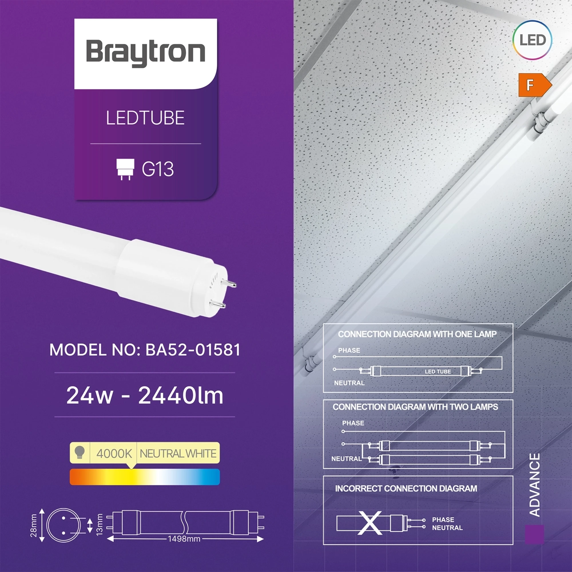 LED cev T8 24 W 150 cm dvostrana 4000K - Слика 3