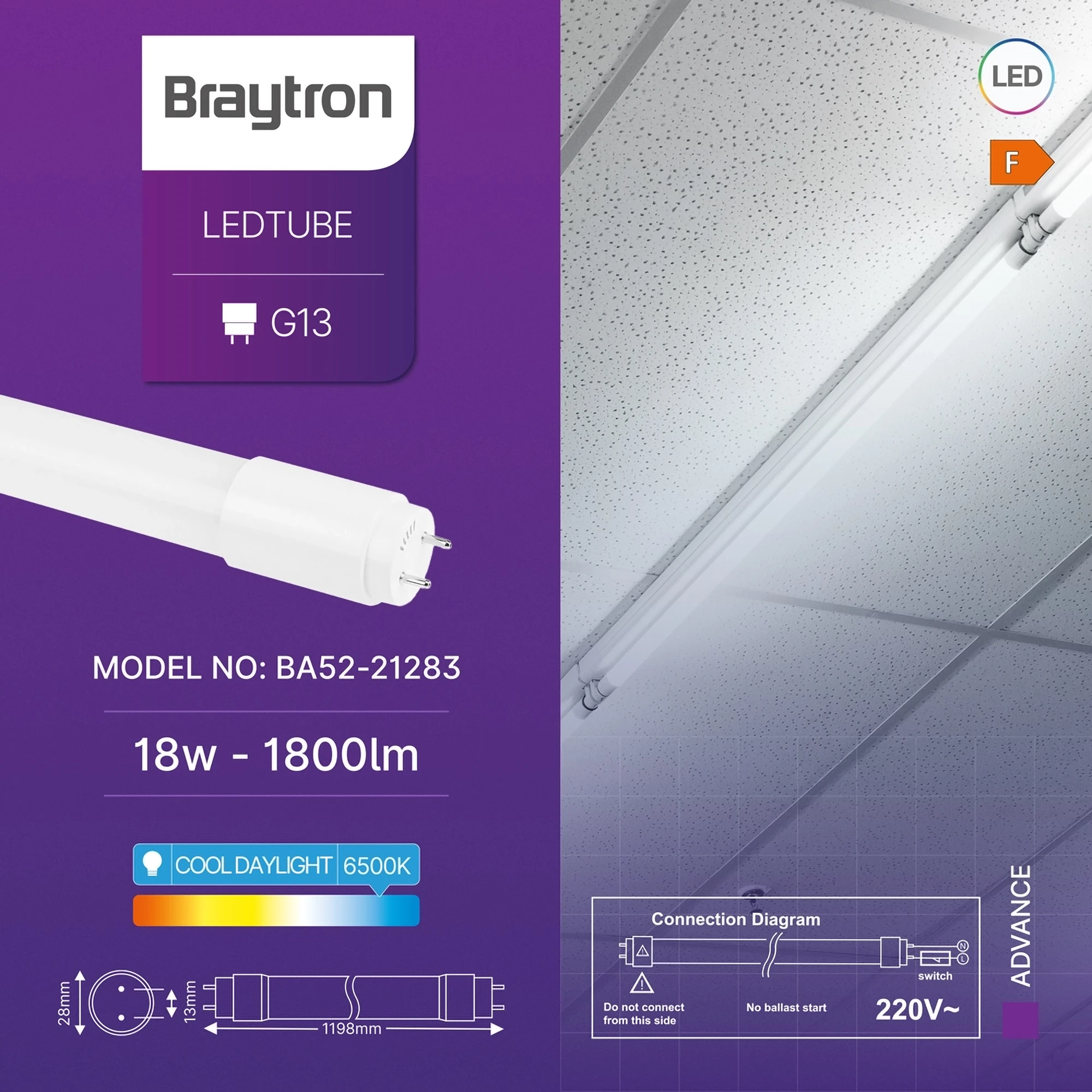 LED cev T8 18 W 120 cm jednostrana 6500K - Слика 3