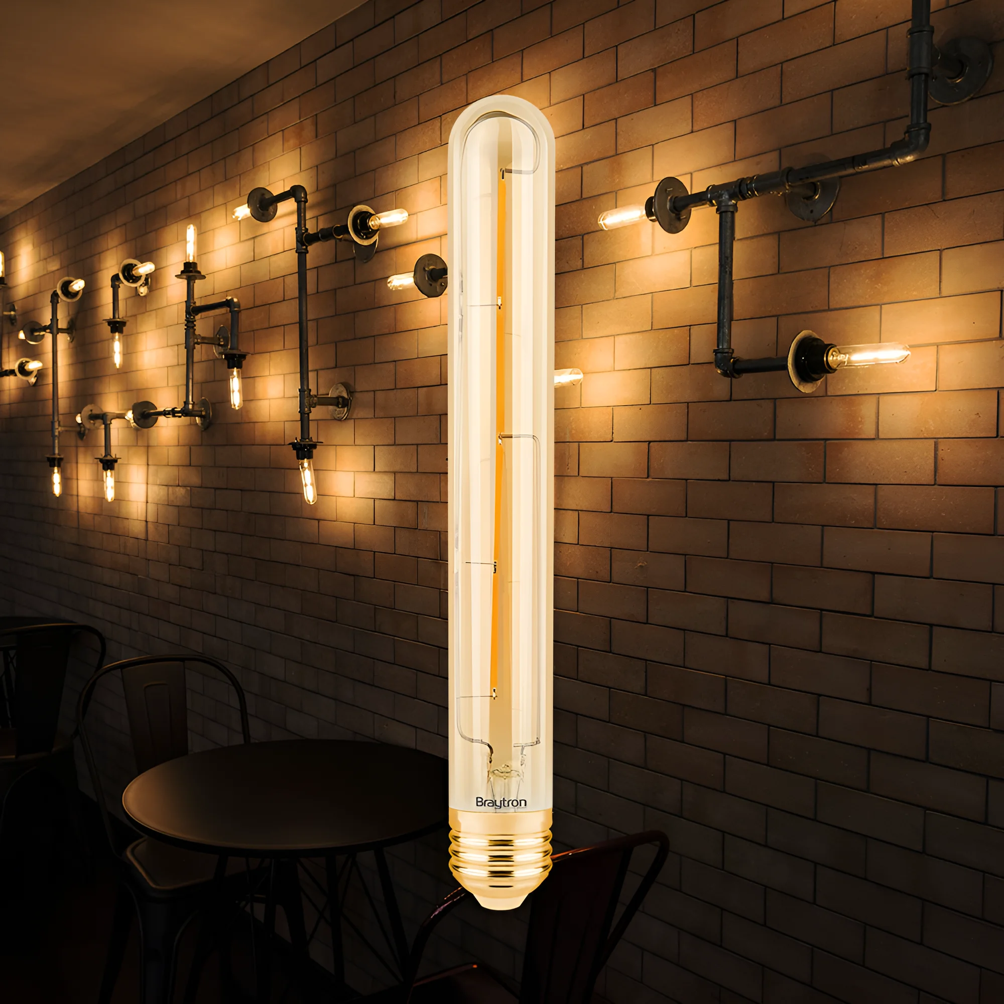 LED filament sijalica T30 cev dimabilna 6W E27 amber 2200K Braytron Advance - Слика 2
