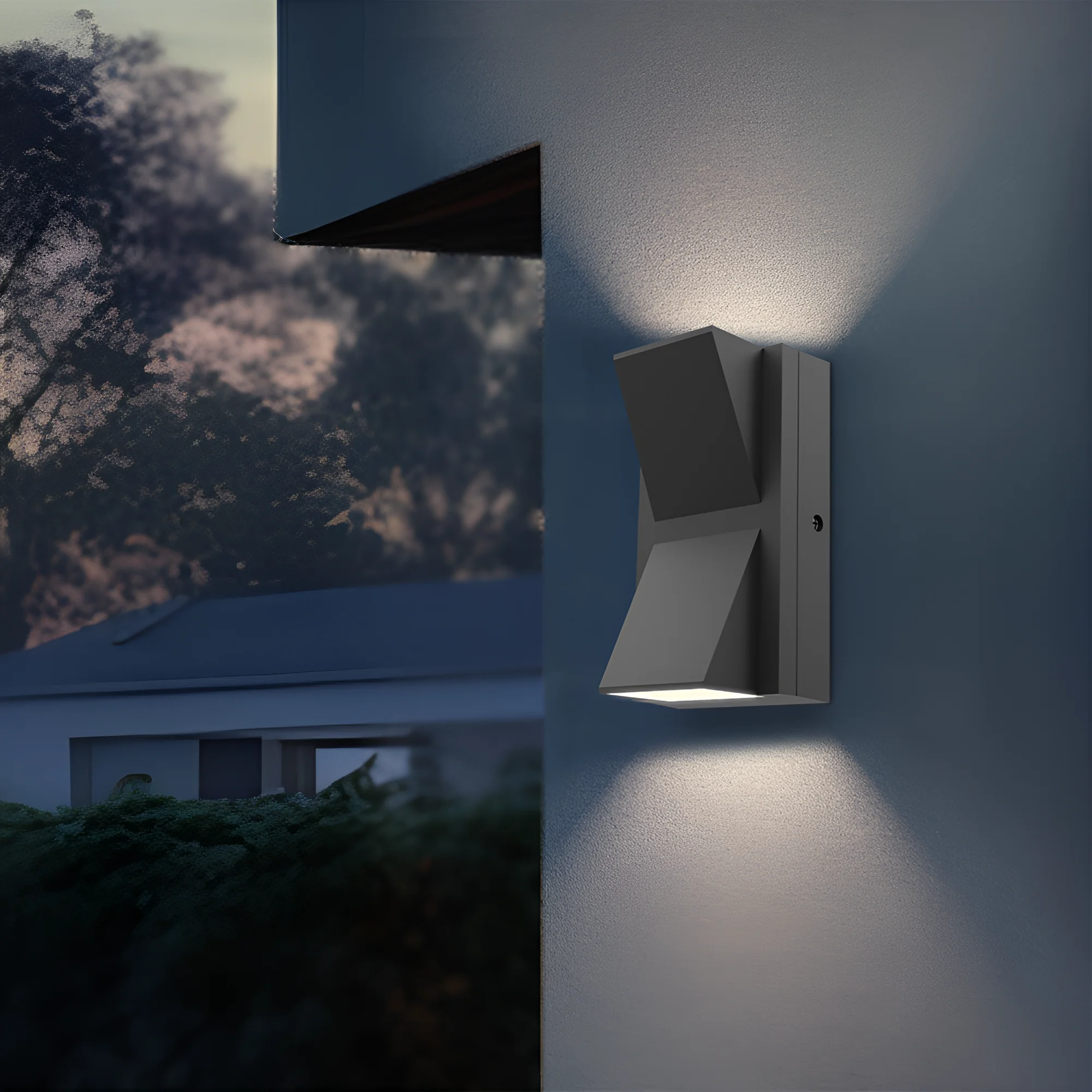 LED zidna spoljna svetiljka dvosmerna 2x6W CCT siva IP65 Braytron Vekta C - Слика 2