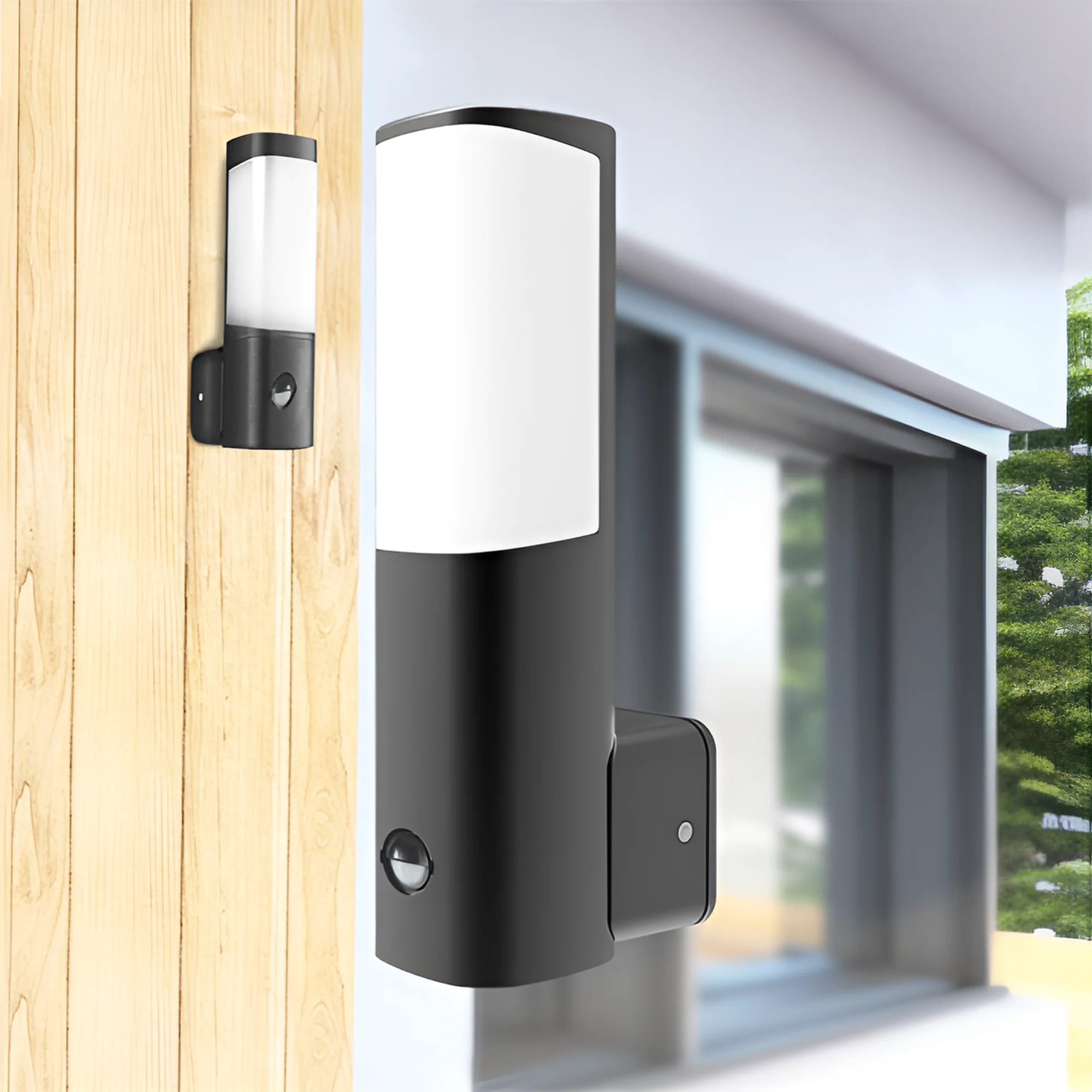 LED zidna spoljna svetiljka 7W 3000K sa senzorom siva IP54 Braytron Tarus - Слика 2