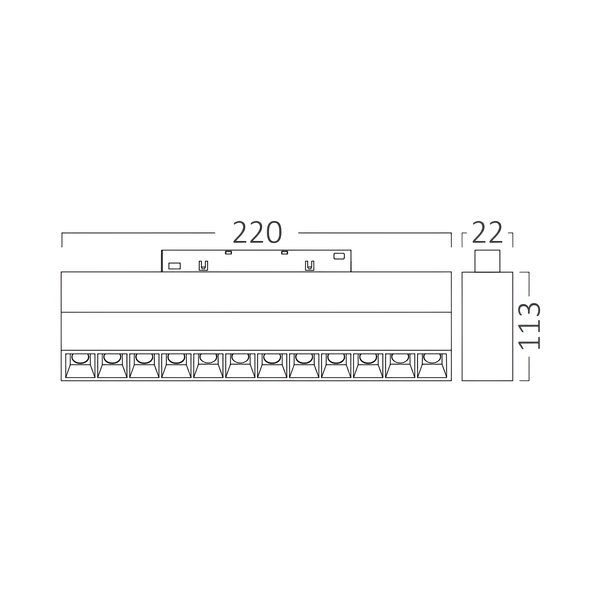 Magnetni zidni osvetljivač 12W CCT 48VDC MagLine - Слика 4