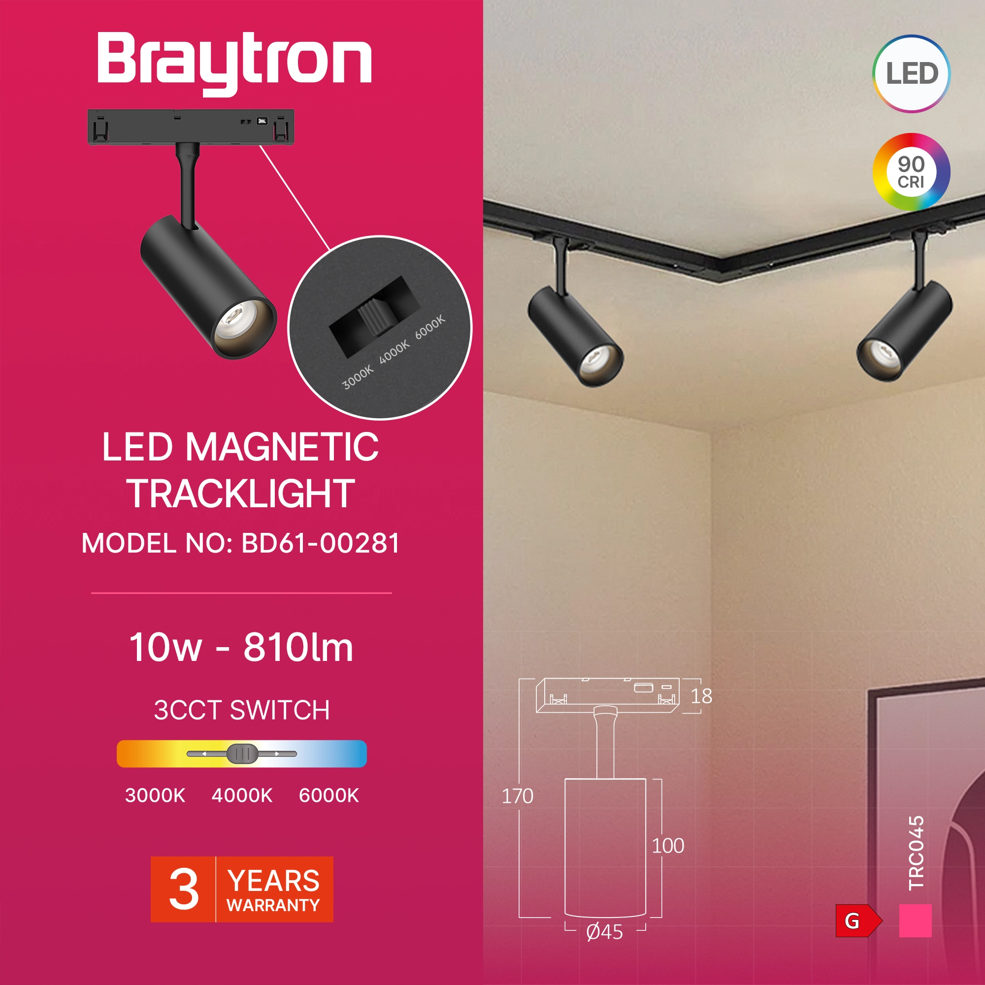 Magnetni spot reflektor 10W CCT 48VDC MagLine - Слика 3