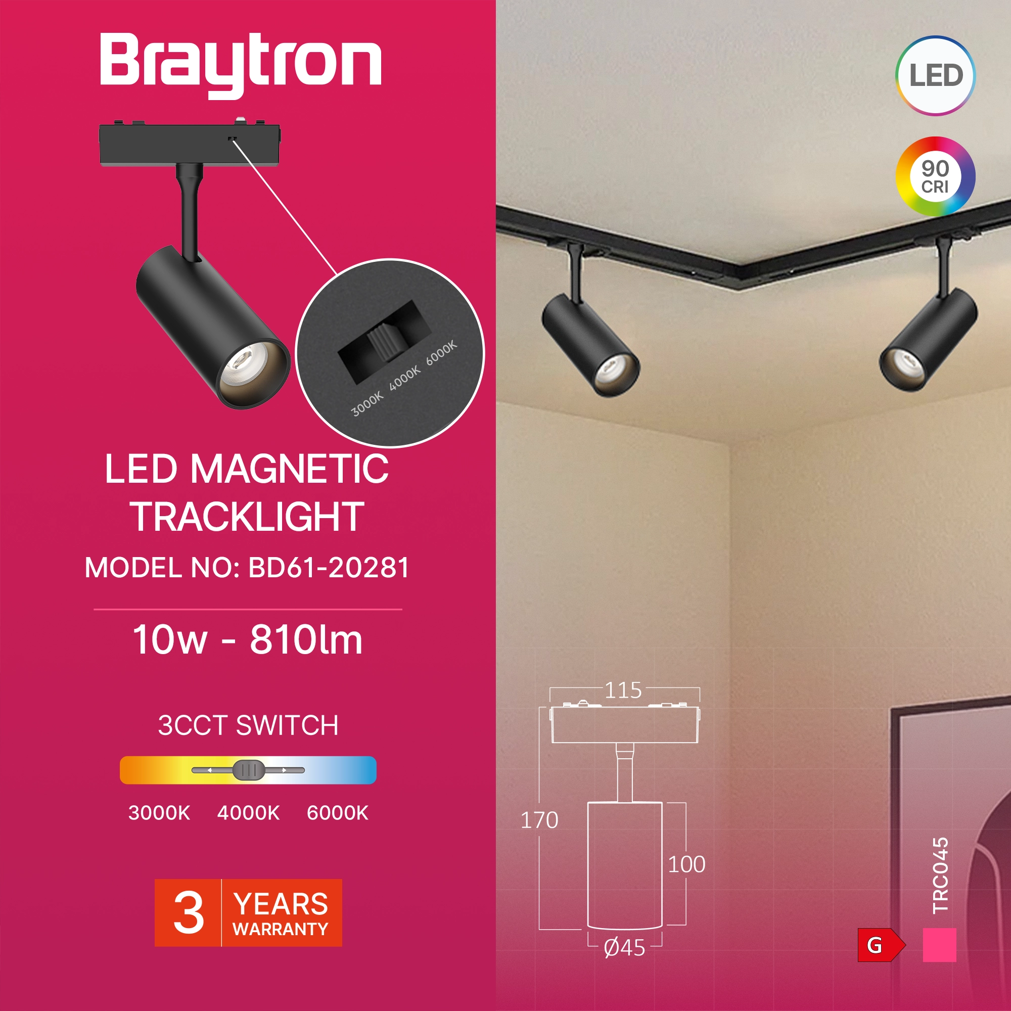 Magnetni spot reflektor 10W CCT 48VDC Magna Pro - Слика 3