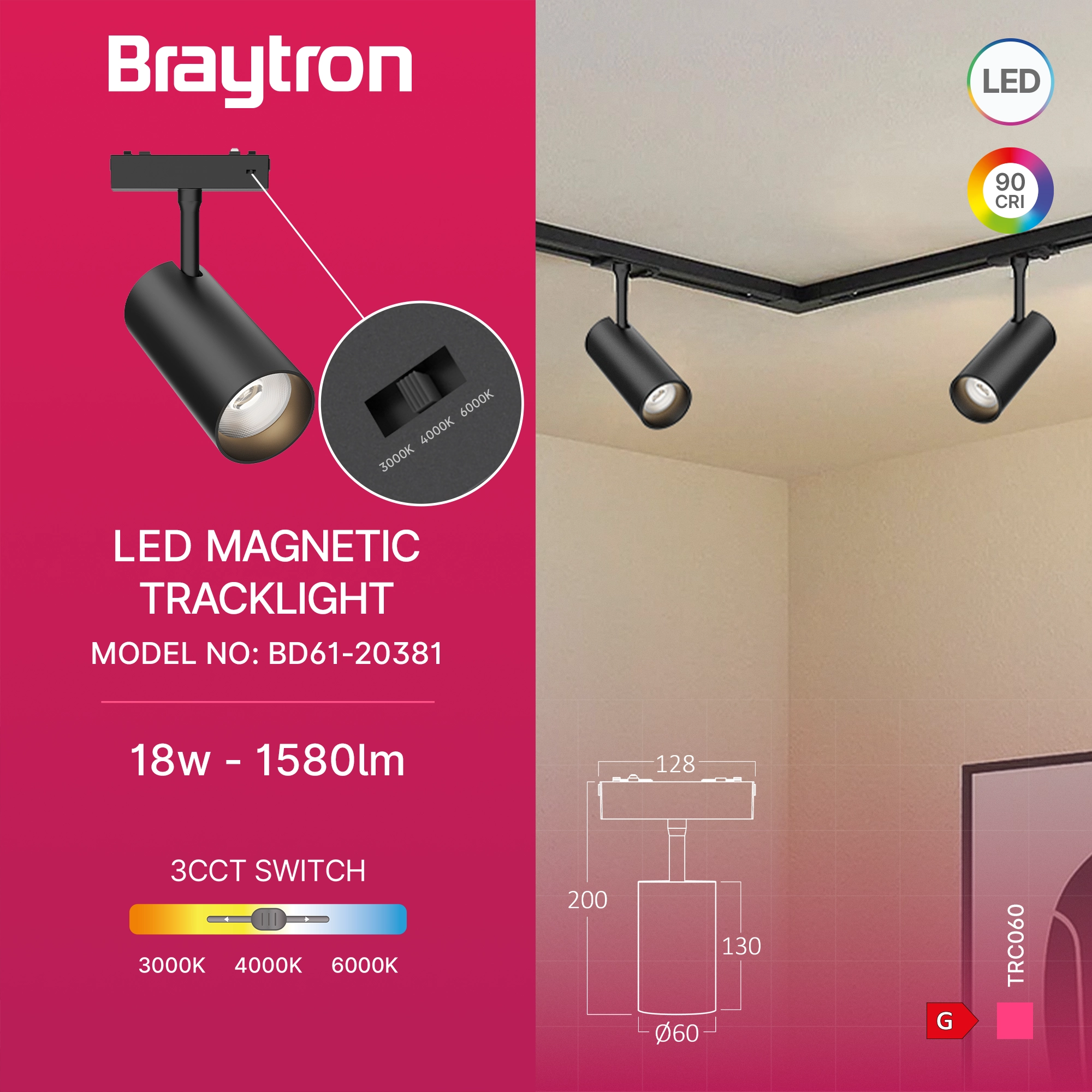 Magnetni spot reflektor 18W CCT 48VDC Magna Pro - Слика 3