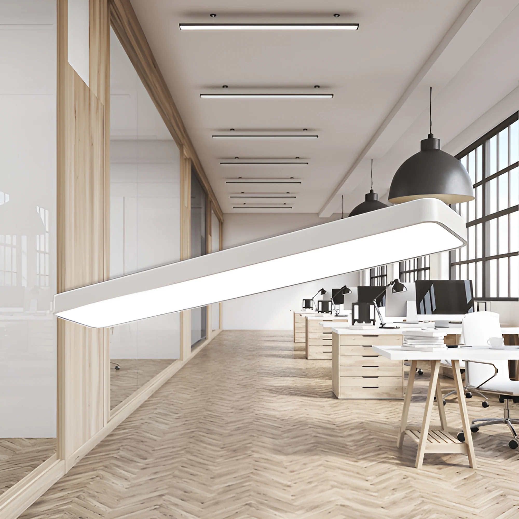 LED plafonjera pravougaona 1200x200 45W CCT bela Braytron Blade - Слика 2
