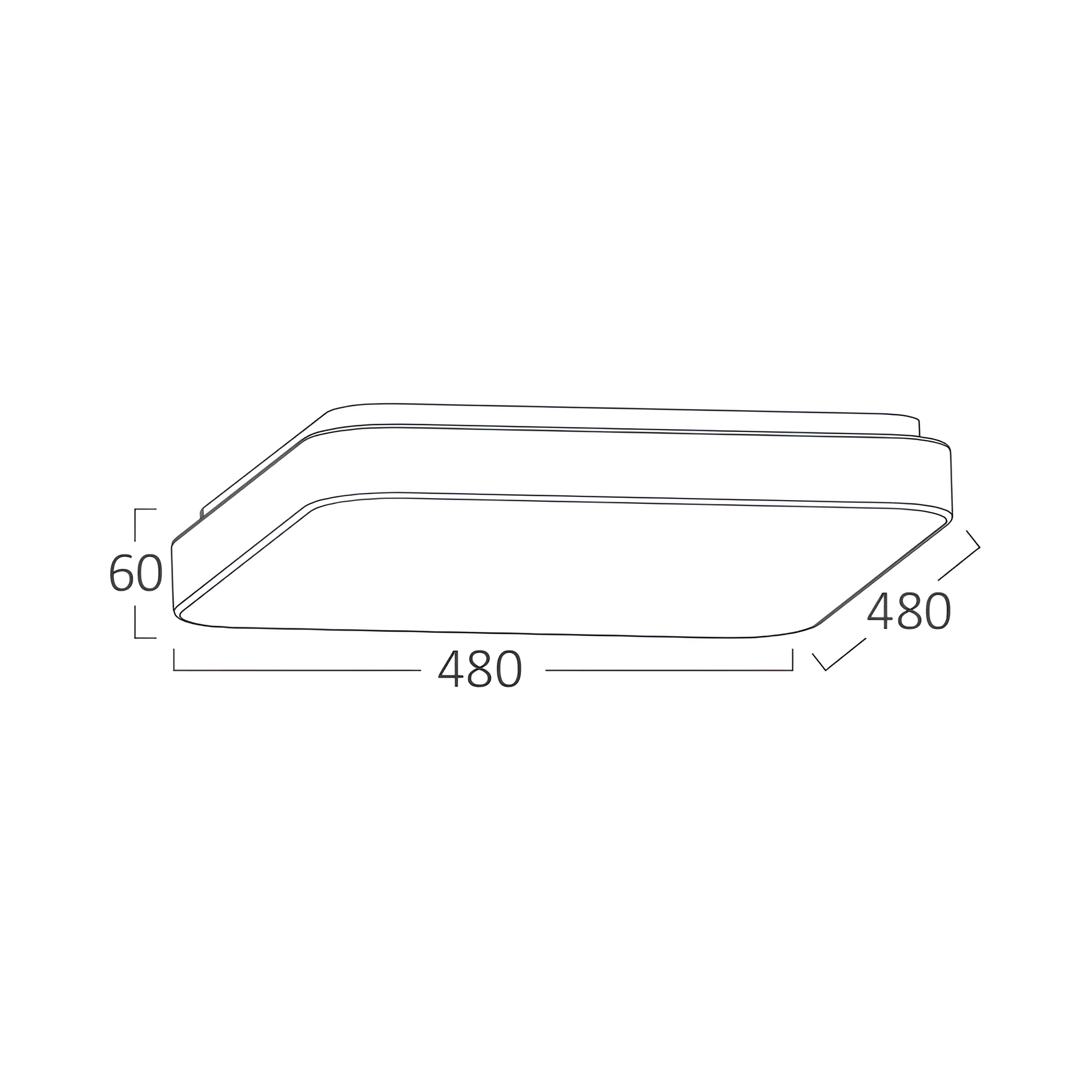 LED plafonjera kvadratna 480x480 44W CCT IP20 Braytron Jade - Слика 5