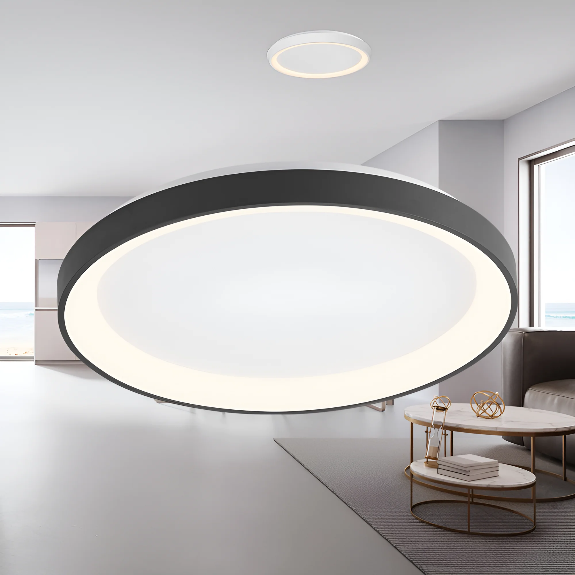 LED plafonjera okrugla Ø480 36W CCT crna IP20 Braytron Bella - Слика 2
