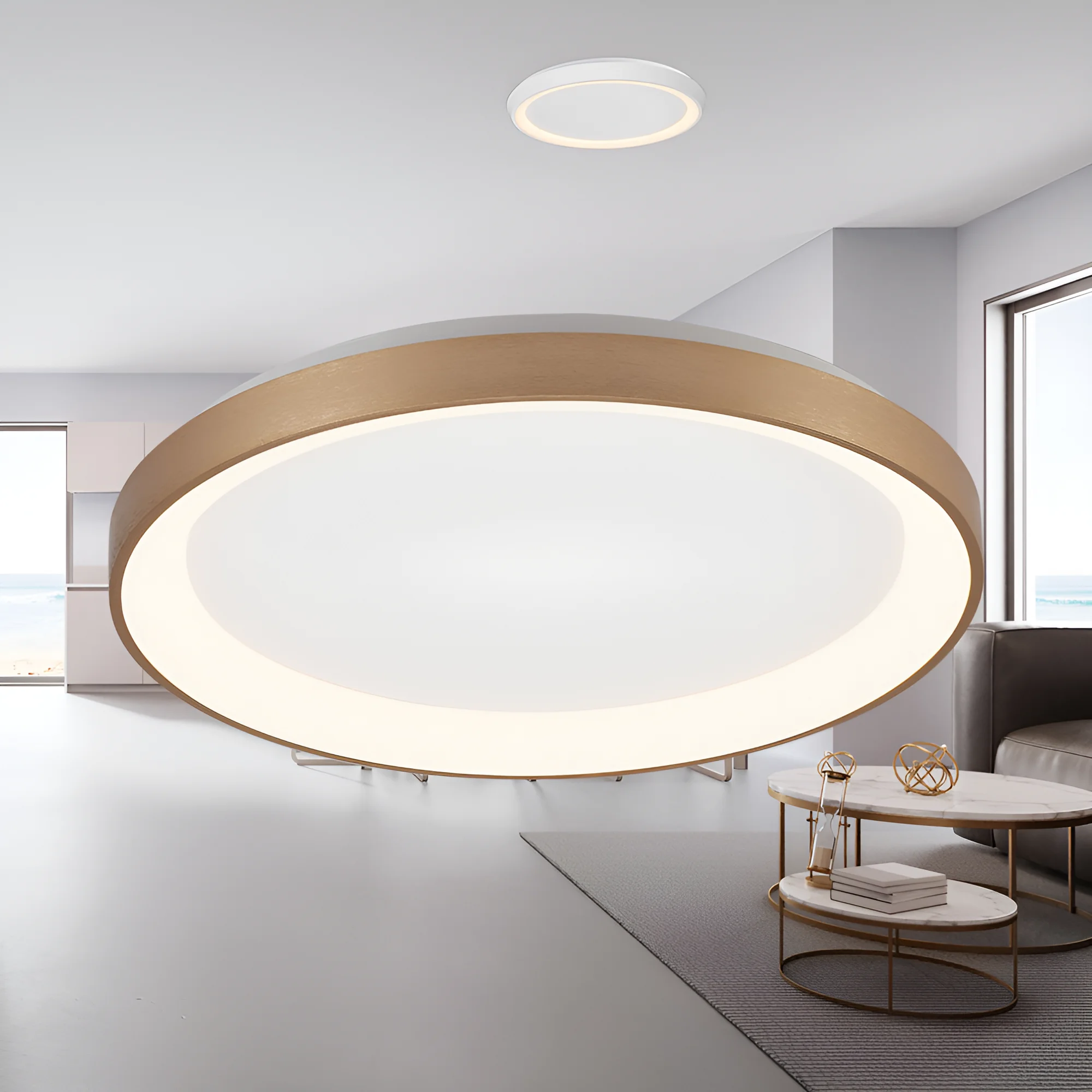 LED plafonjera okrugla Ø480 36W CCT zlatna IP20 Braytron Bella - Слика 2