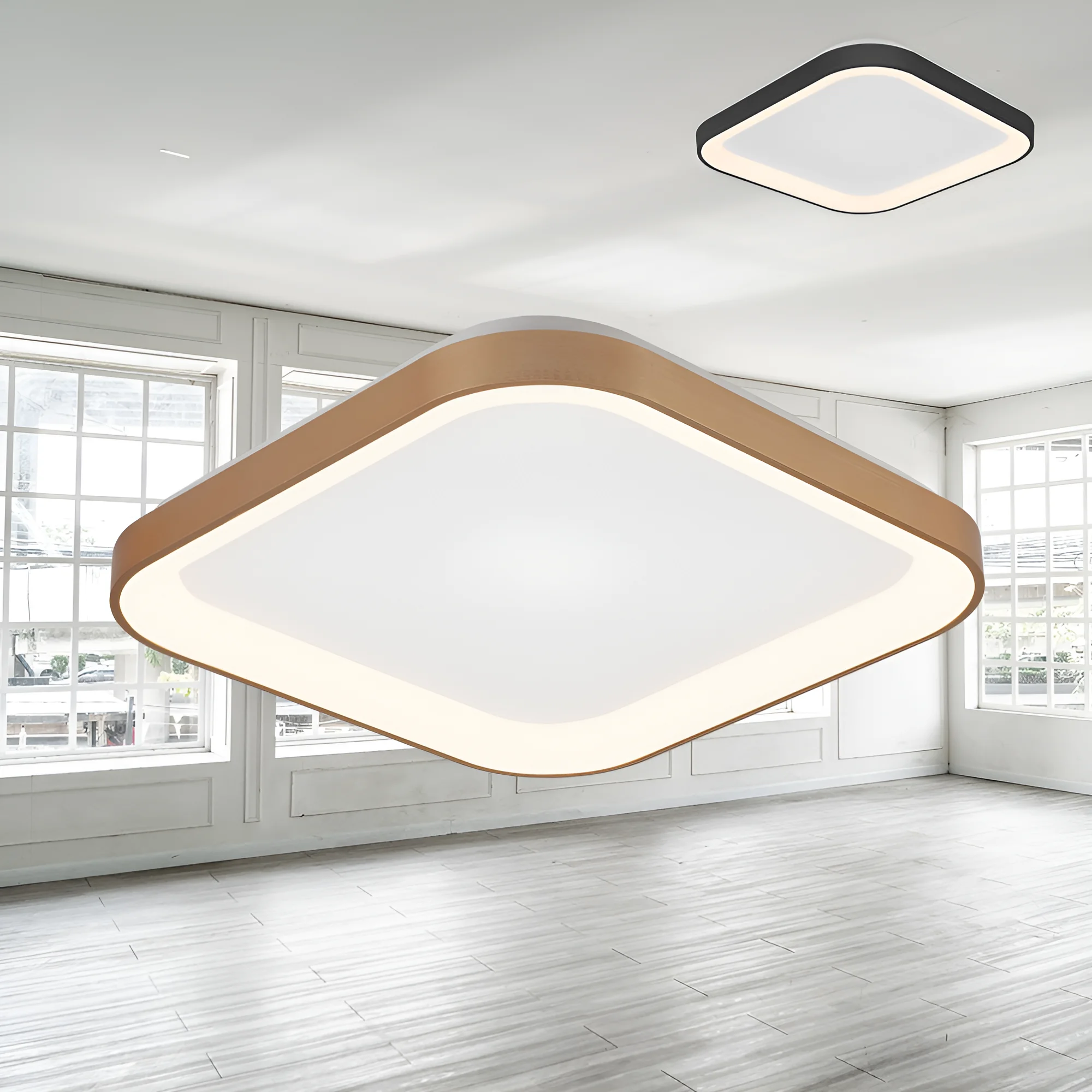 LED plafonjera kvadratna 480x480 36W CCT zlatna IP20 Braytron Bella - Слика 2