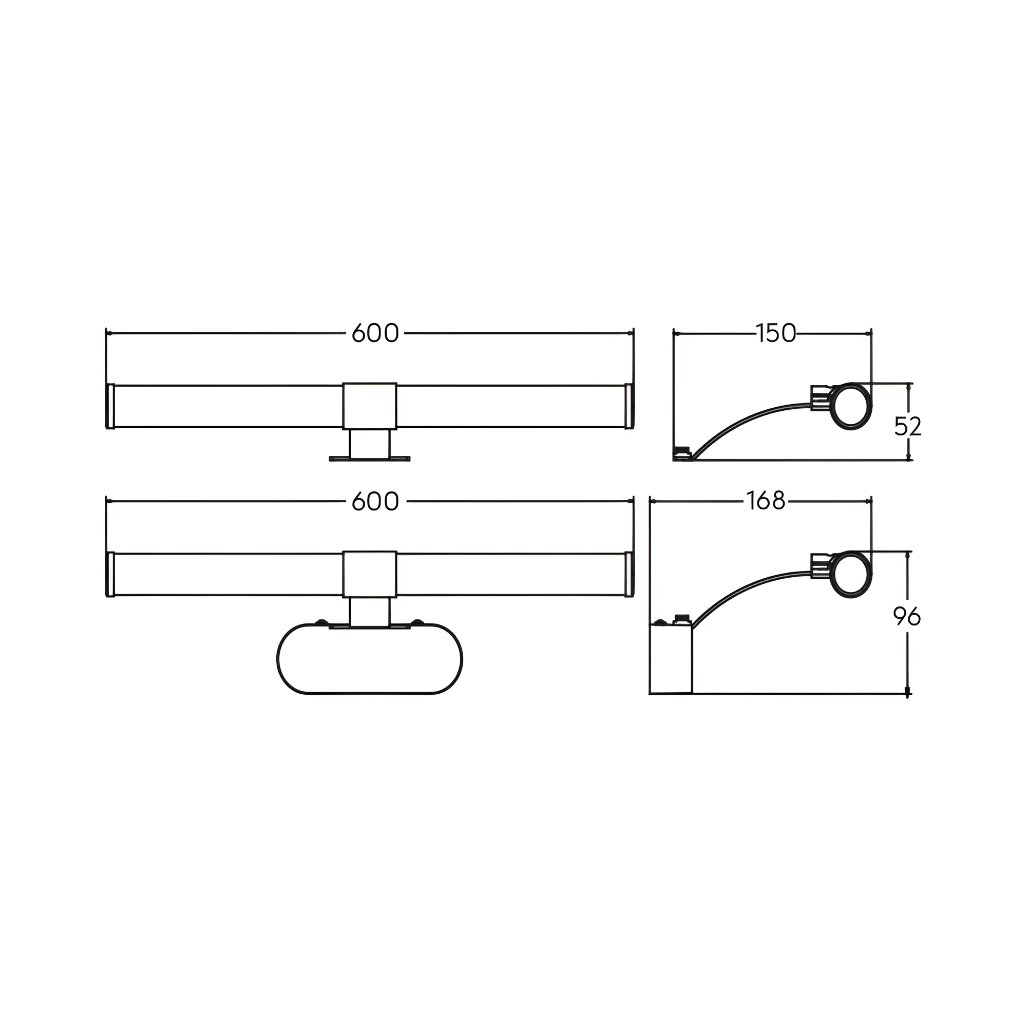 LED svetiljka za ogledalo 400mm 7W 4000K bela IP44 Braytron Lily - Слика 6