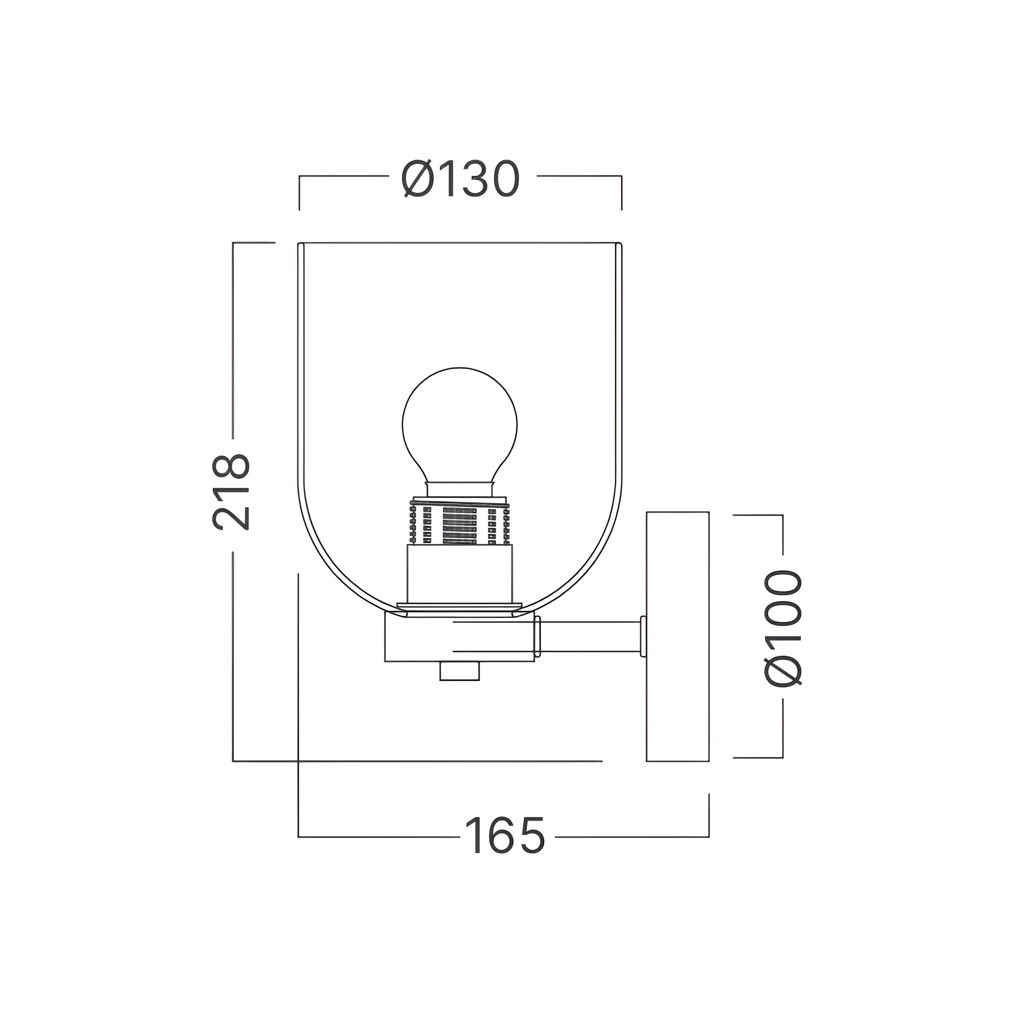 Braytron Zidna svetiljka E27 dimno staklo crna BV01-00043 - Слика 4