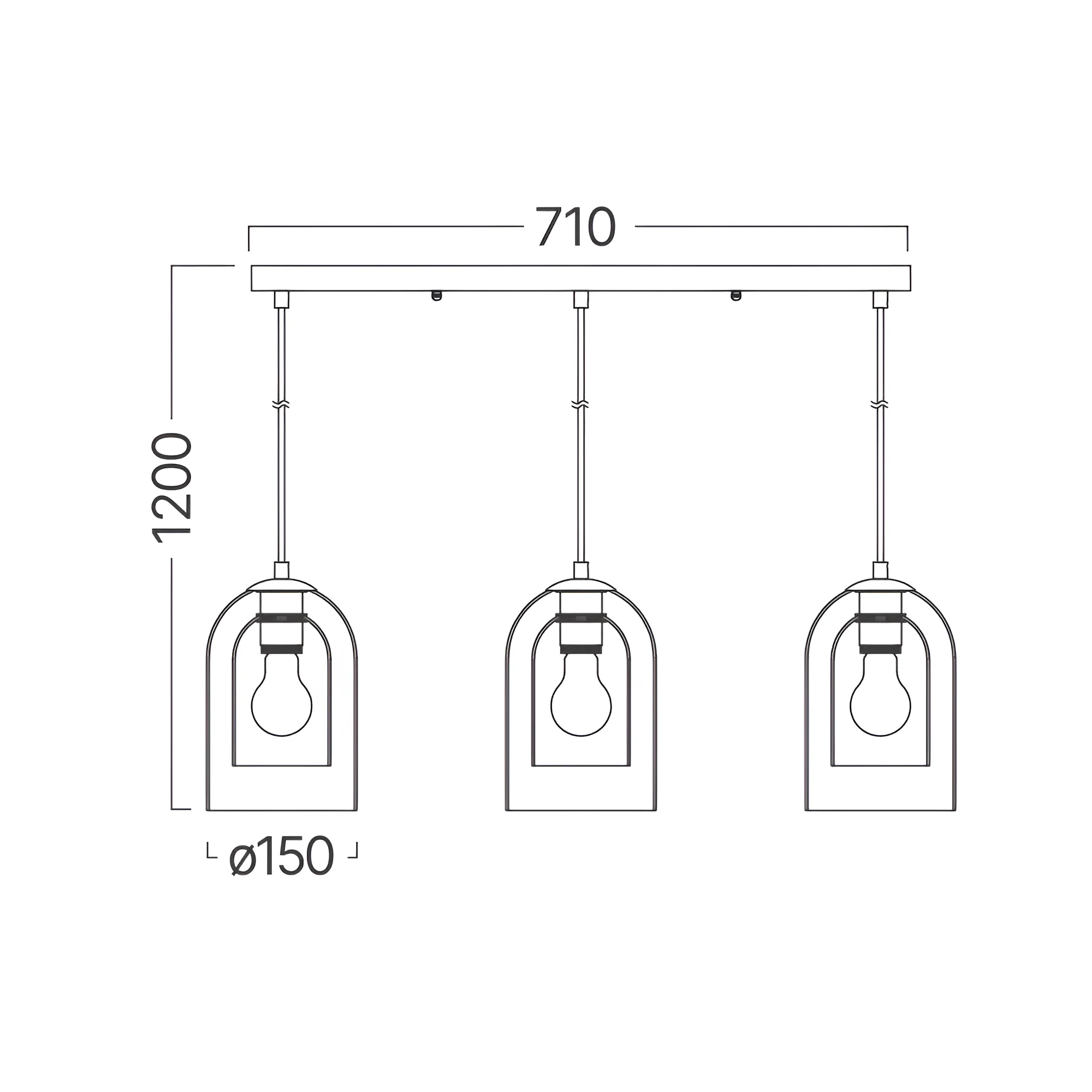 Braytron visilica trogrla Ćilibarno zvonasto E27 crna BV01-00046 - Слика 4