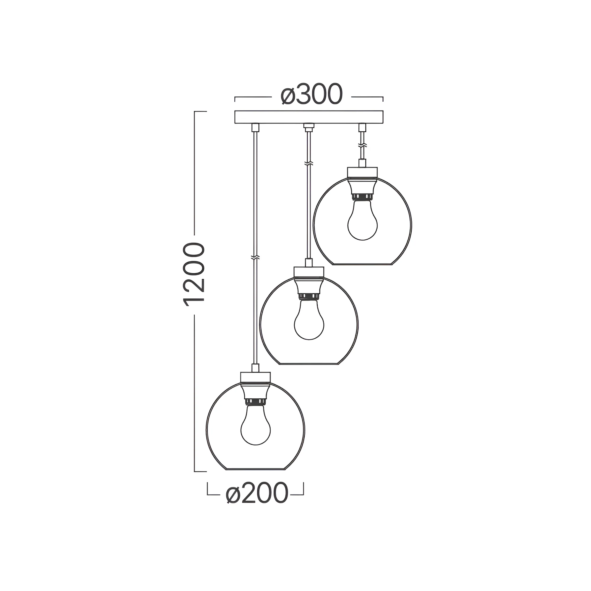 Braytron visilica trogrla Dimno kuglasto E27 crna BV01-00051 - Слика 4