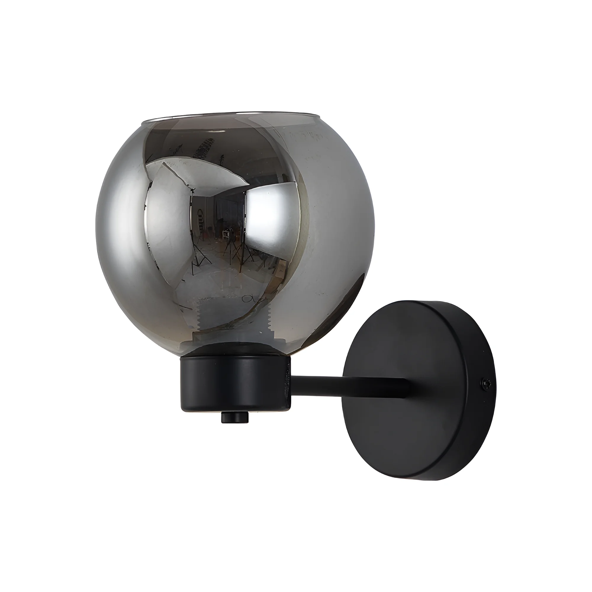 Braytron Zidna svetiljka E27 dimna kugla crna BV01-00053 - Слика 3