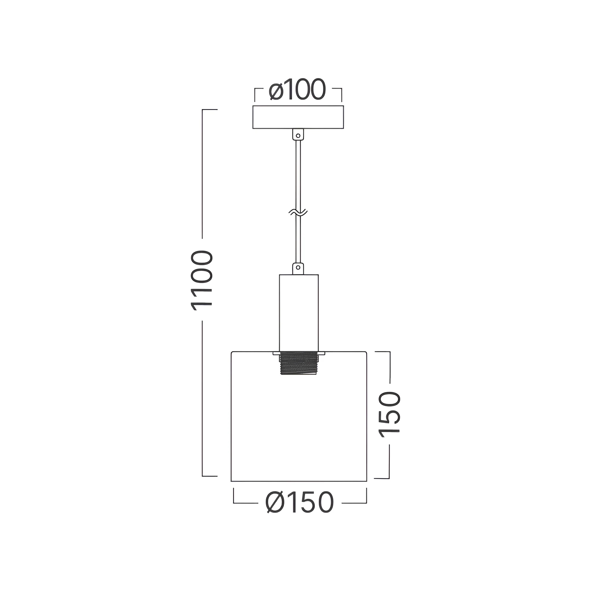 Braytron visilica jednogrla Dimno cilindrično E27 crna BV01-00070 - Слика 4