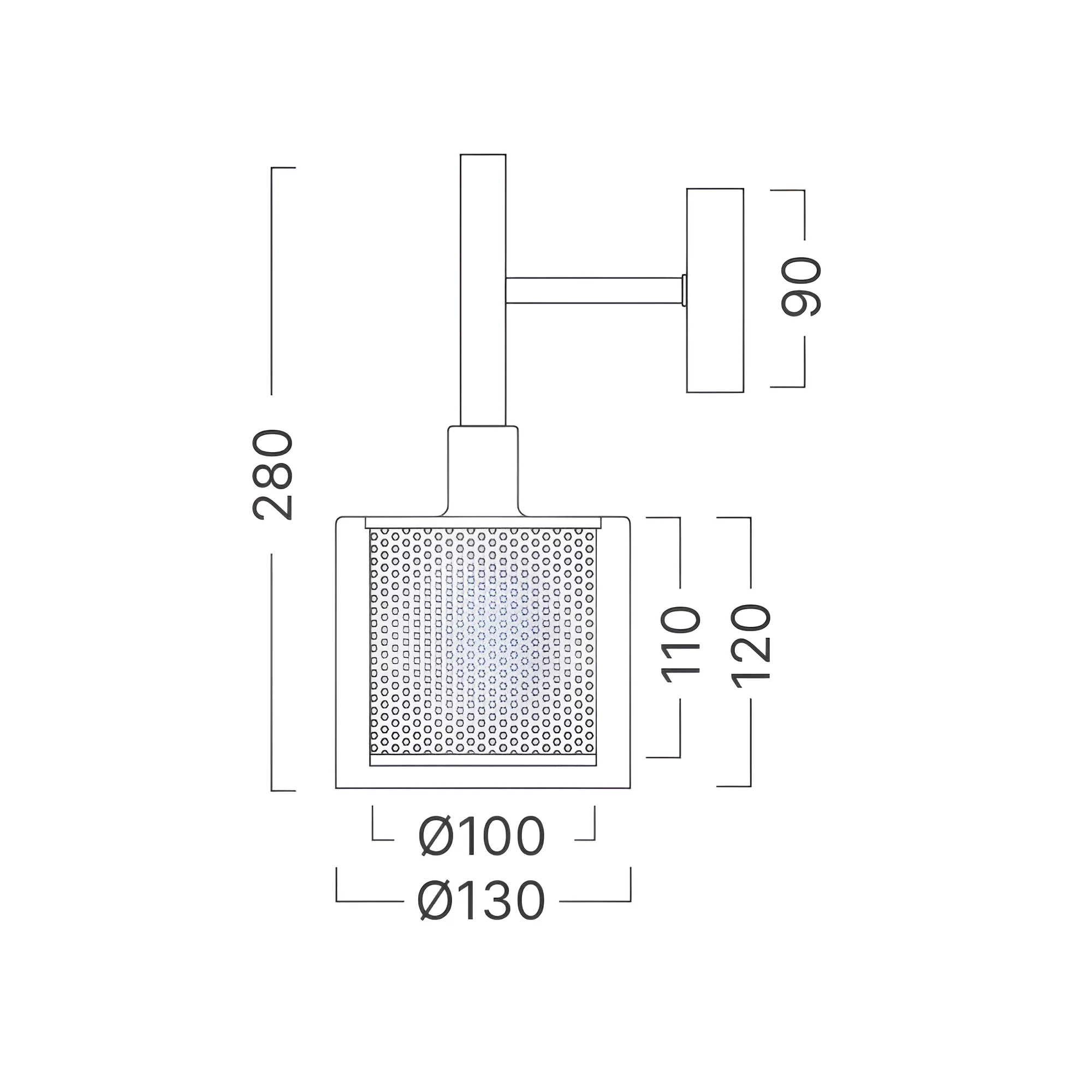 Braytron Zidna svetiljka E14 mrežasto staklo crna BV01-00083 - Слика 4