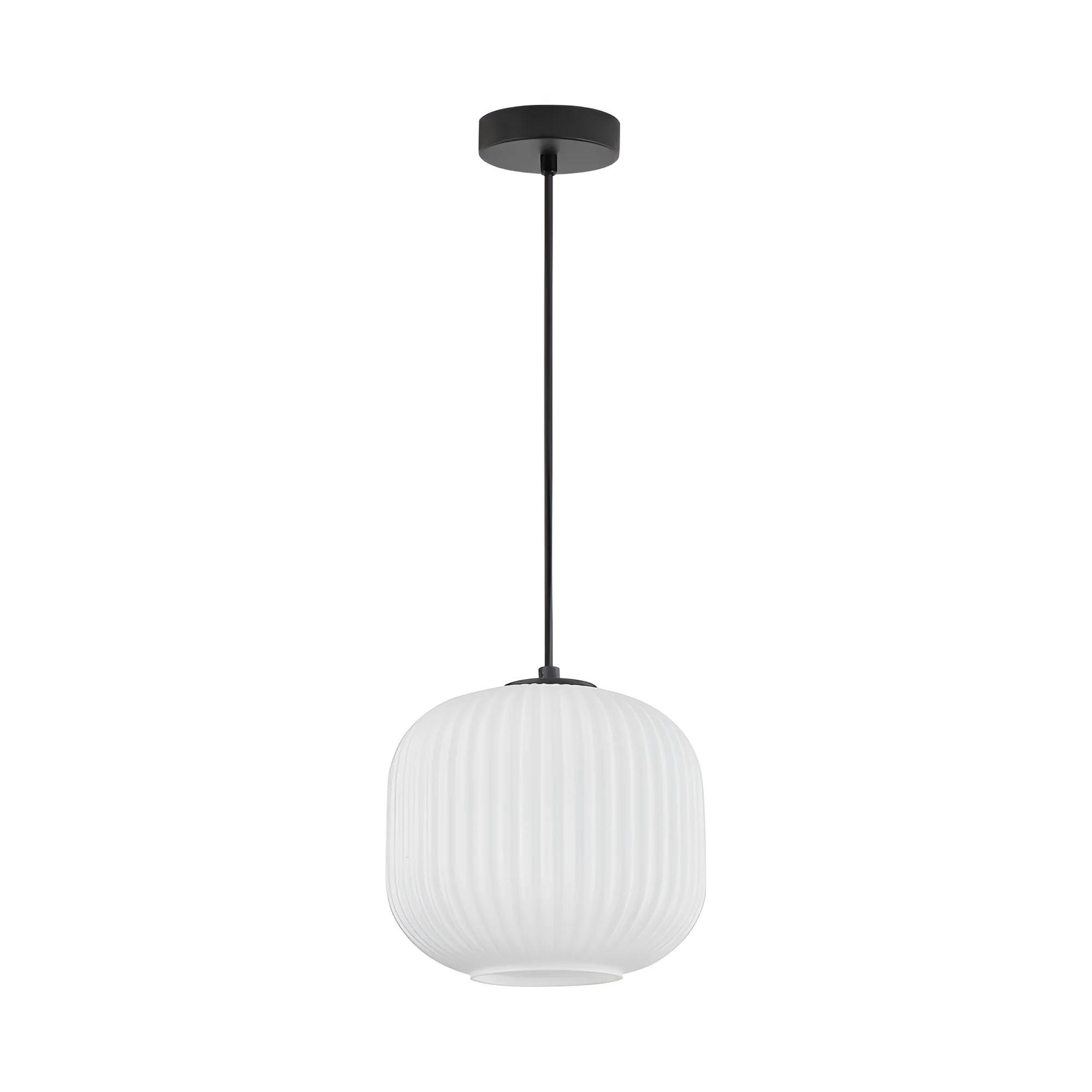 Braytron visilica jednogrla Opal rebrasto E27 crna BV01-00090 - Слика 3