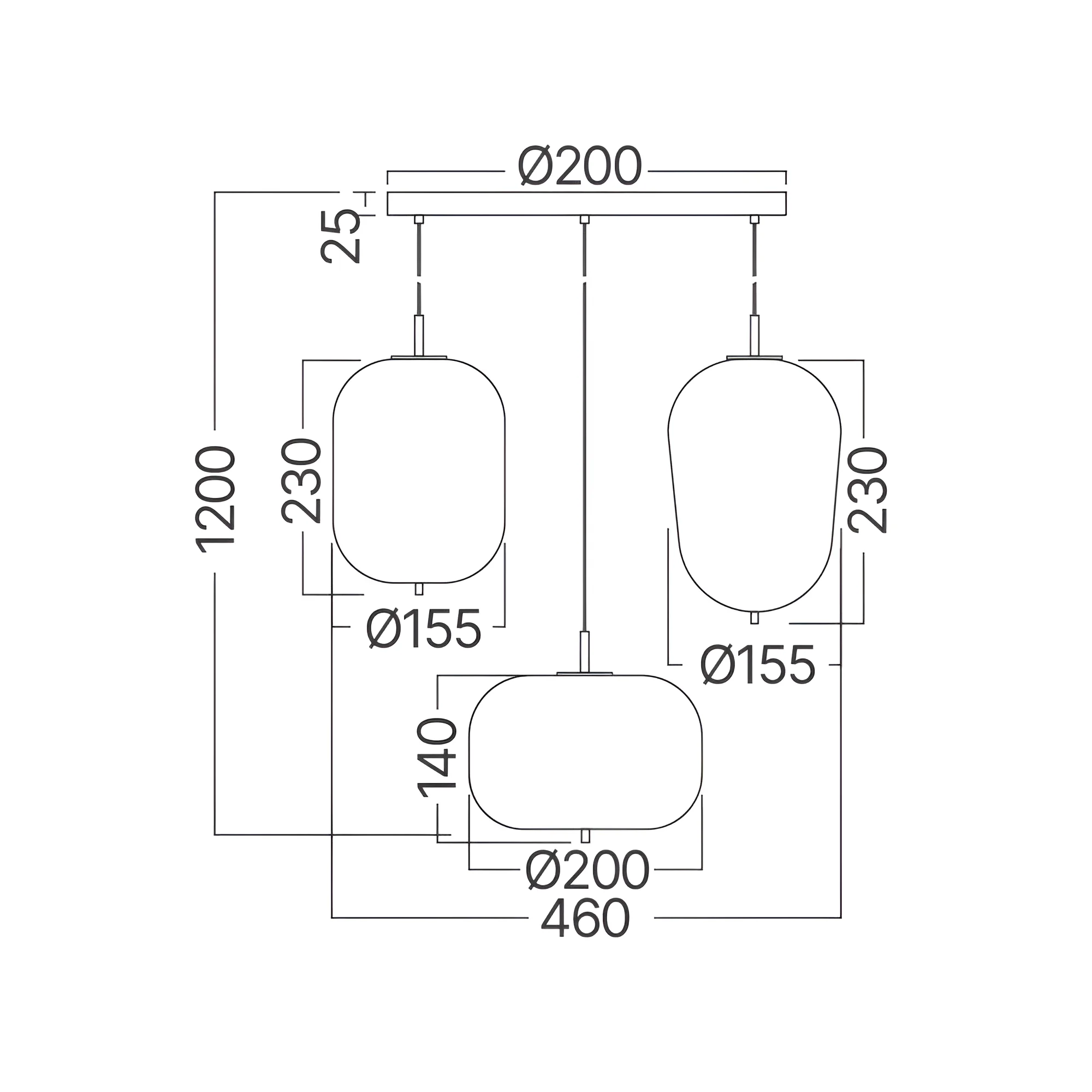Braytron visilica trogrla Opal ovalno E14 crna BV01-00106 - Слика 4