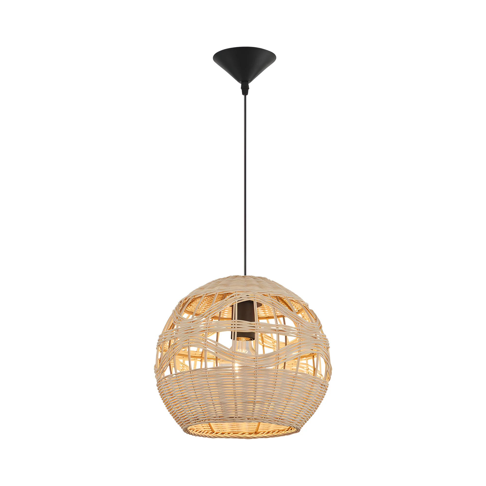 Viseća lampa 1×E27 od ratana, mali pleteni abažur serije Rattan D003