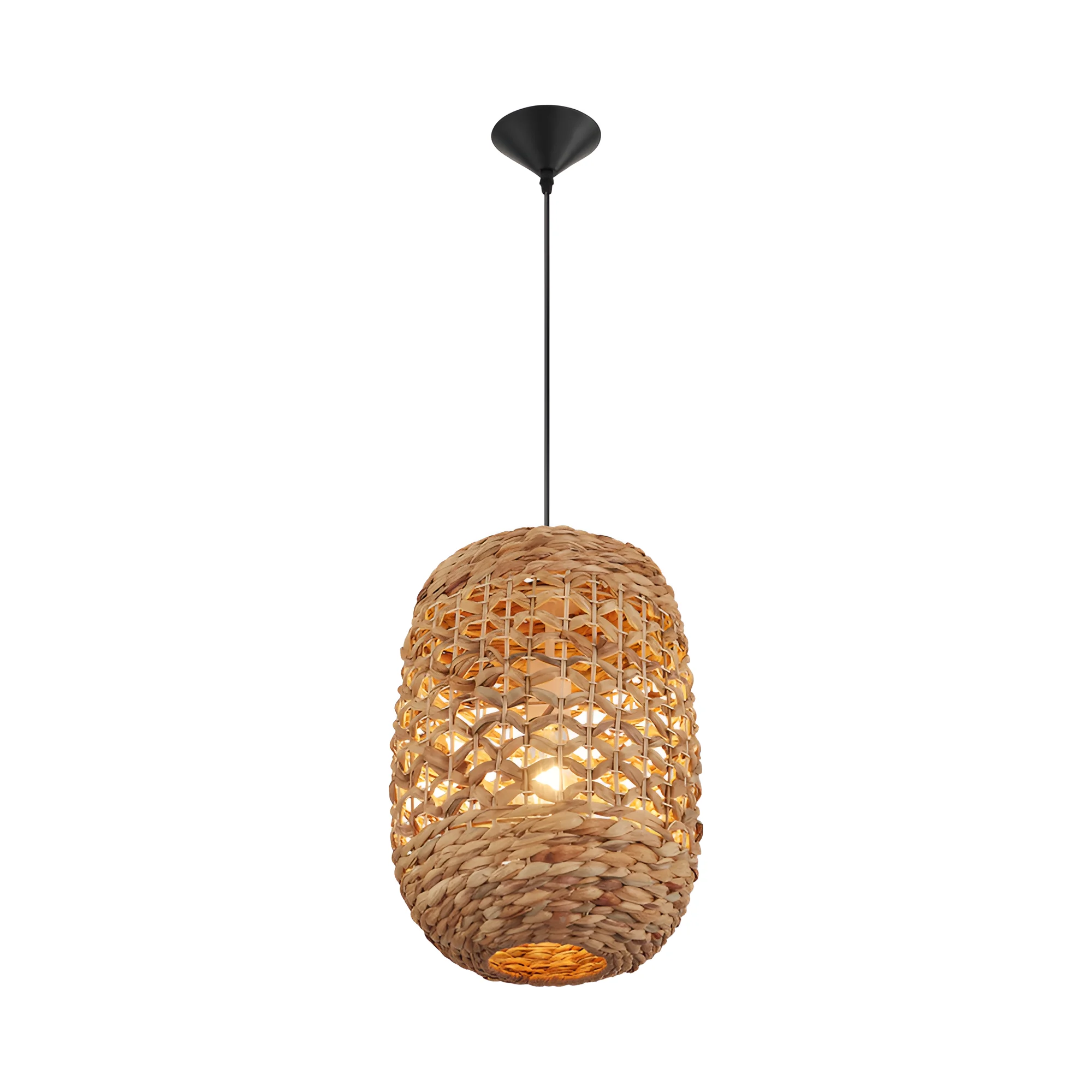 Viseća lampa 1×E27 od ratana, uski pleteni abažur serije Rattan D003