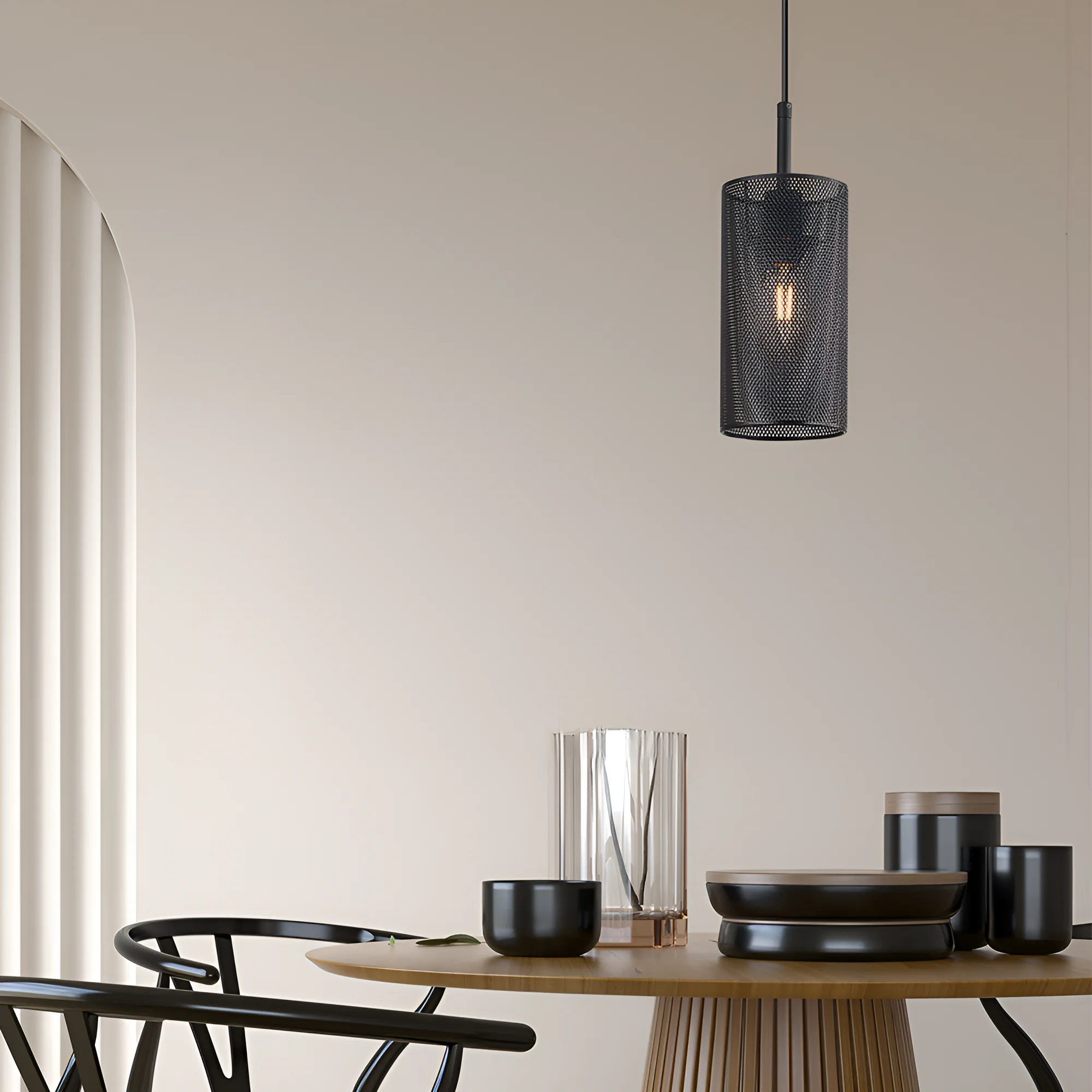 Viseća lampa 1×E14 crna sa žičanim kavezom serije Wire W002 - Слика 2