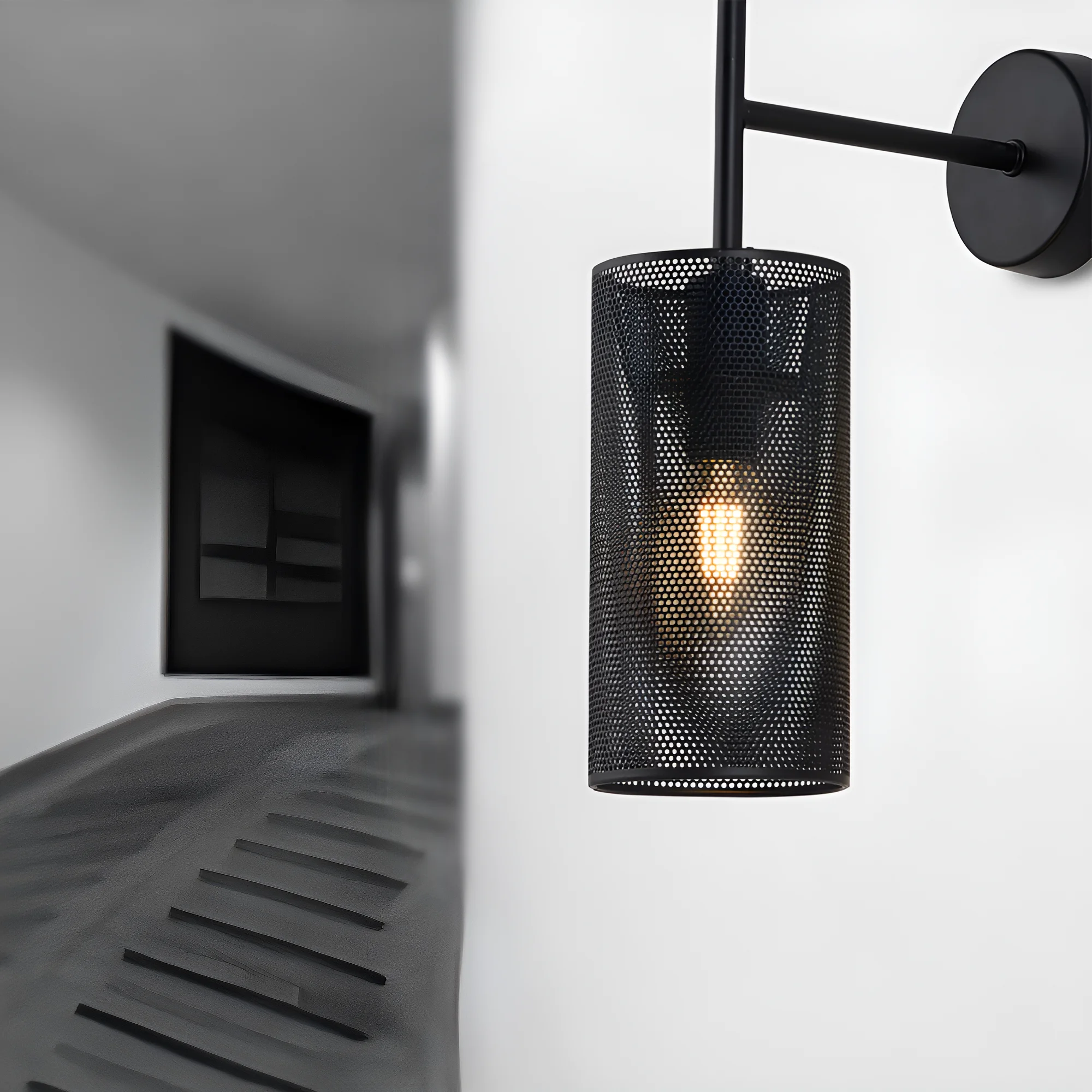 Braytron Zidna svetiljka E14 mrežasta crna BV03-00022 - Слика 2