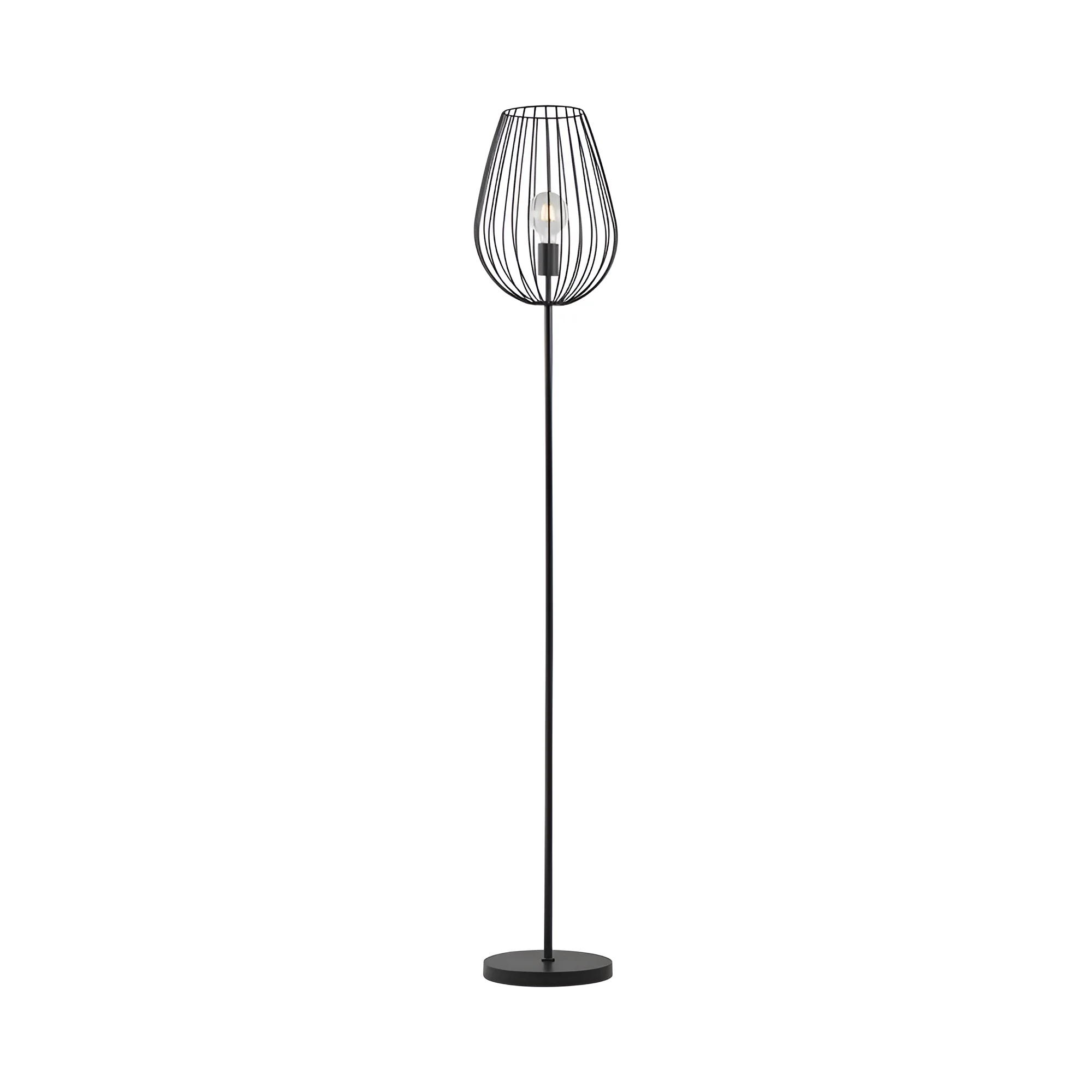 Podna lampa žičani kavez kap Crna grlo E27