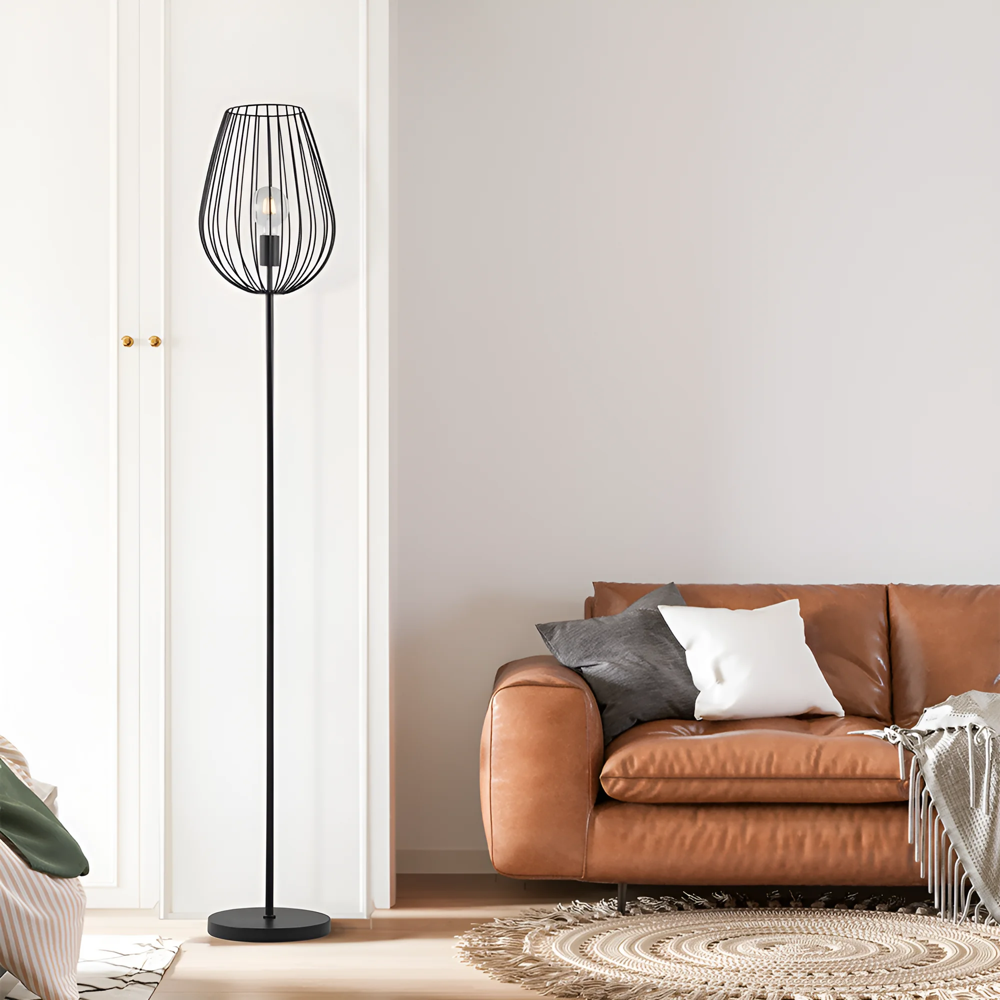 Podna lampa žičani kavez kap Crna grlo E27 - Слика 2