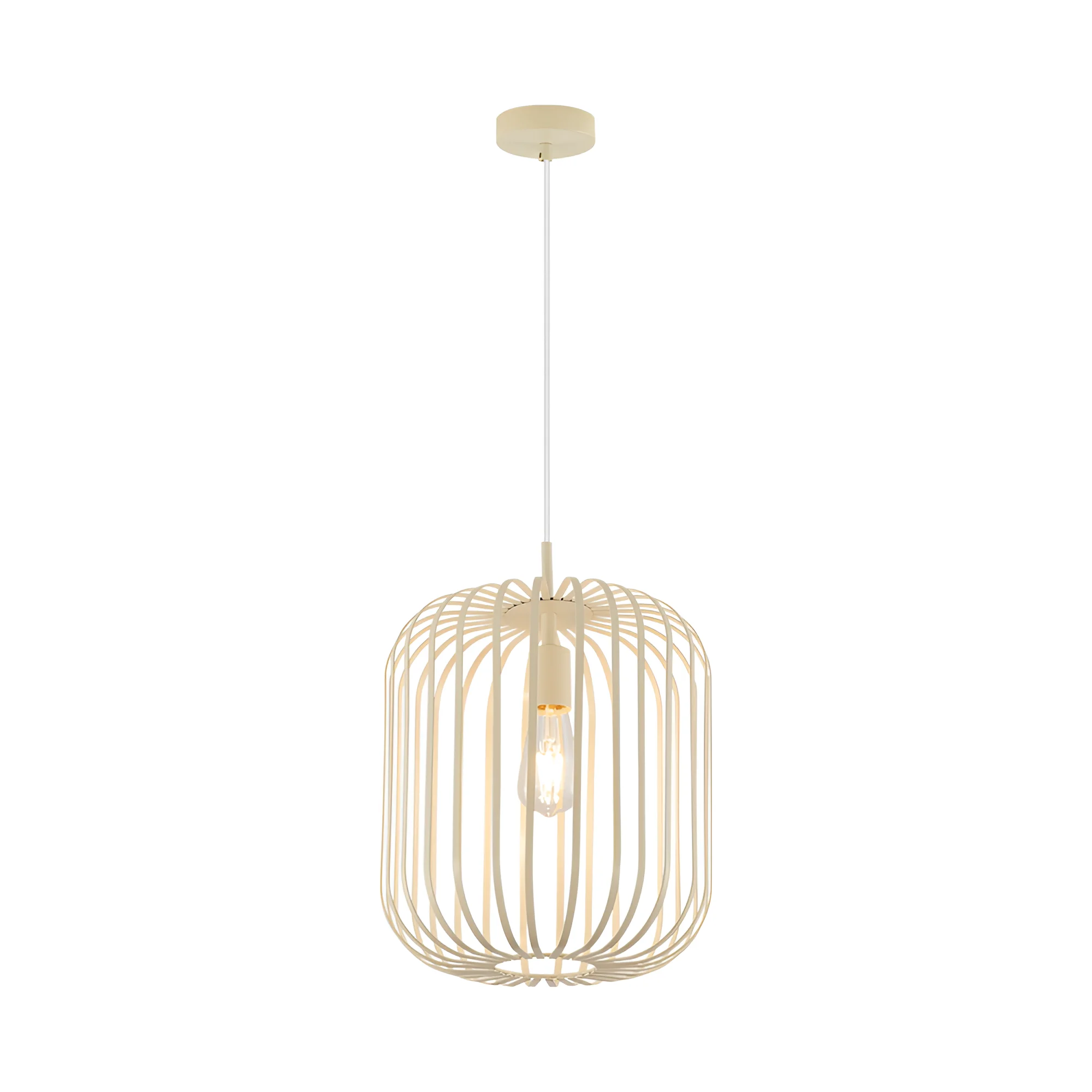 Viseća lampa 1×E27 bež, tekstilni abažur serije Wire W007