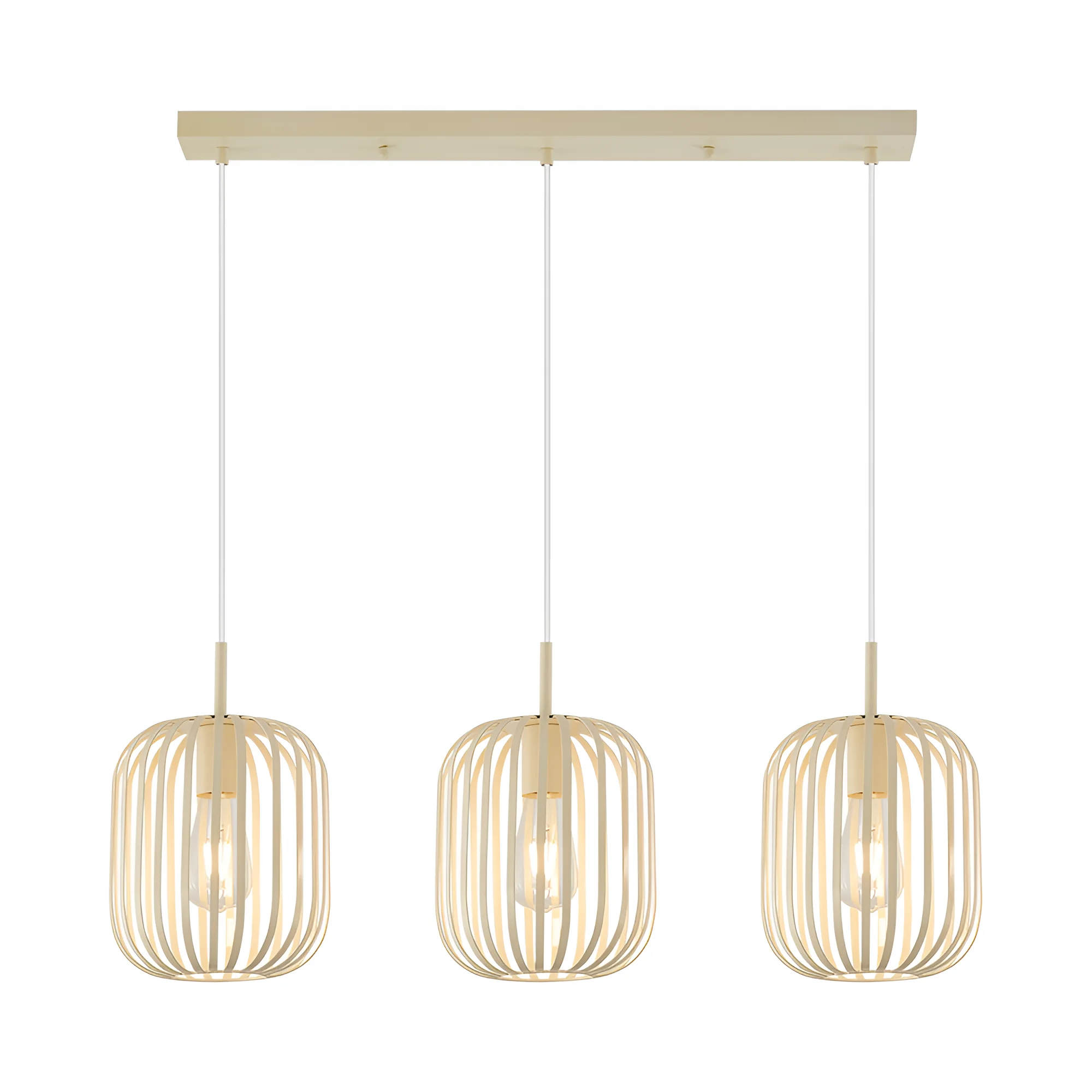Viseća lampa sa šipkom 3×E27 bež, linearna serija Wire W007