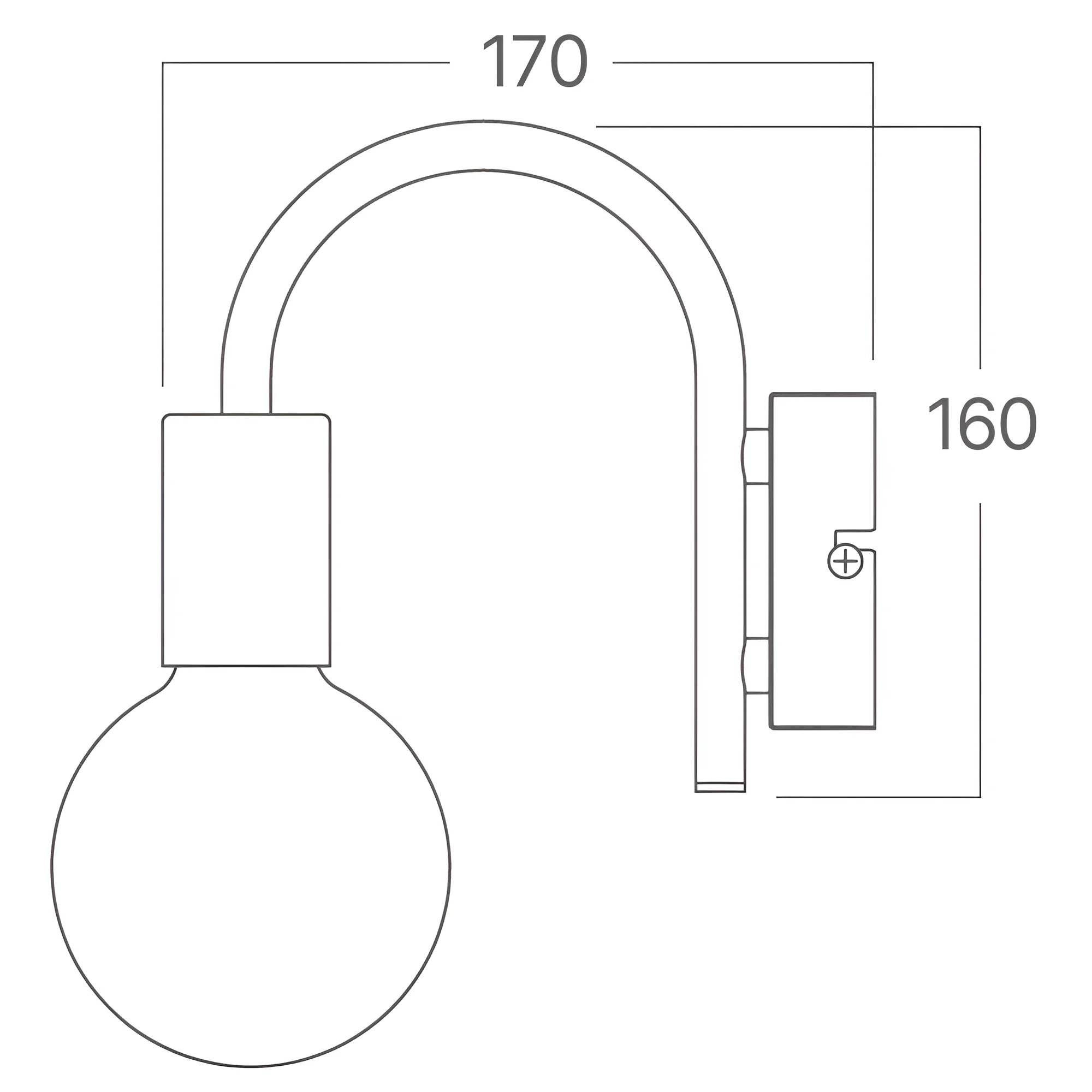 Braytron Zidna svetiljka E27 luk crna BV04-00034 - Слика 4