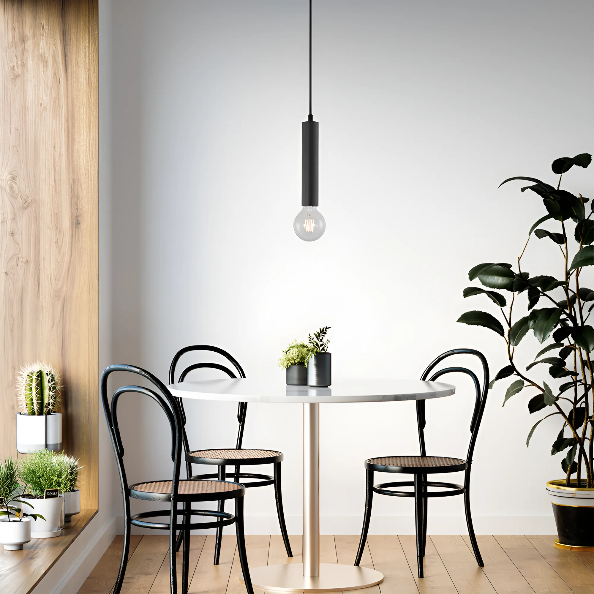 Viseća lampa 1×E27 crna, minimalisticki nosač serije Fixture G005 - Слика 2