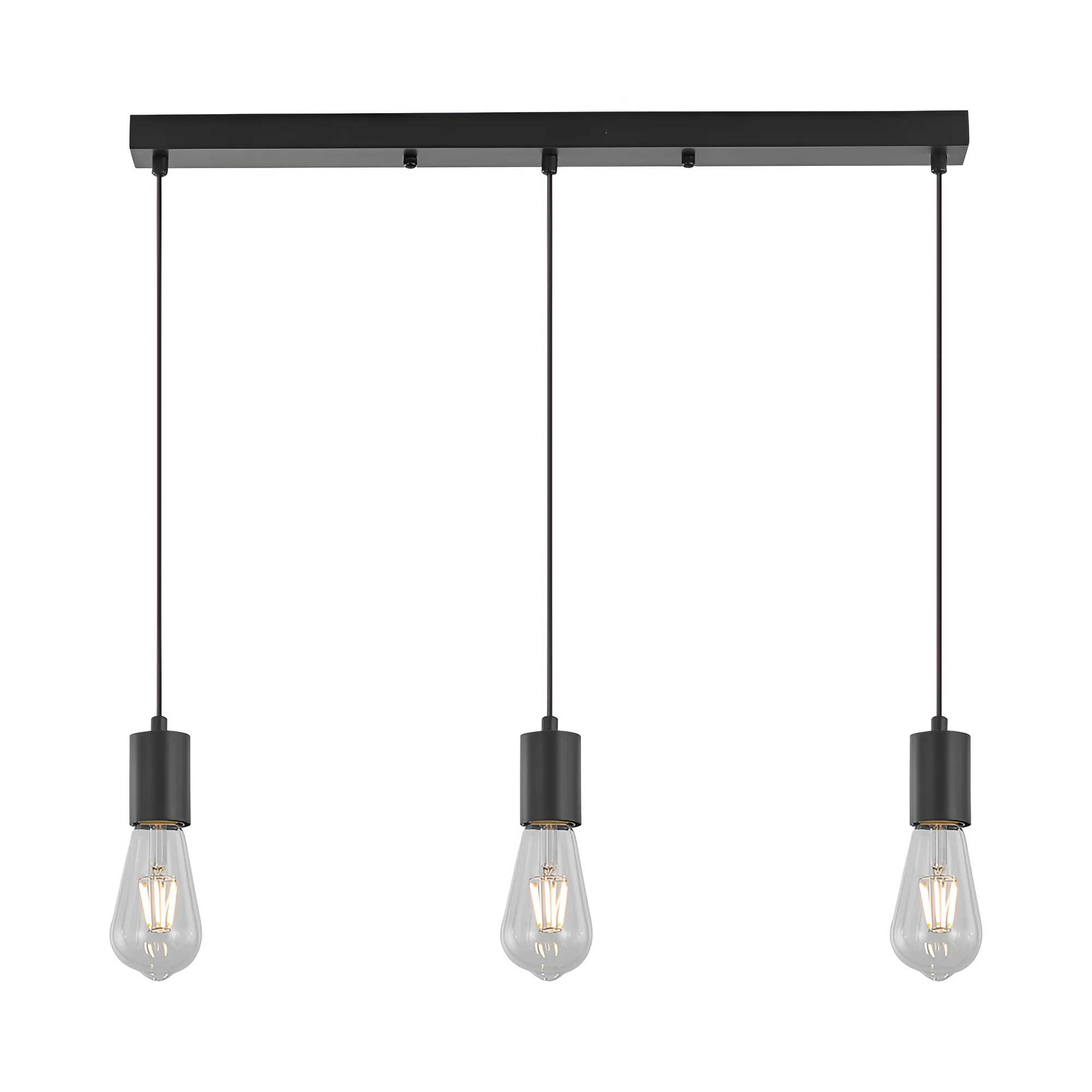 Viseća lampa sa šipkom 3×E27 crna, linearna serija Fixture G006