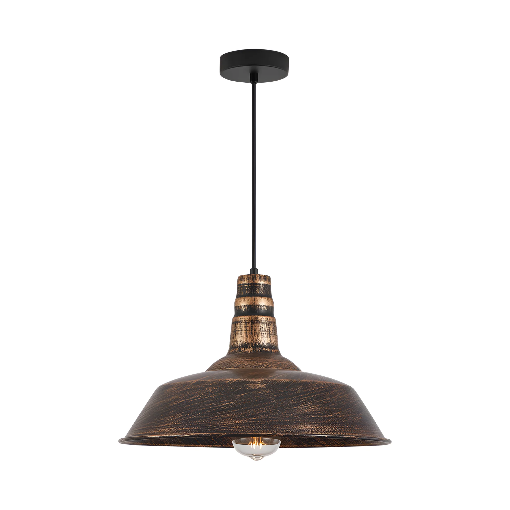 Viseća lampa 1×E27 bronzana, metalni abažur prečnika 355 mm serije Metal P003