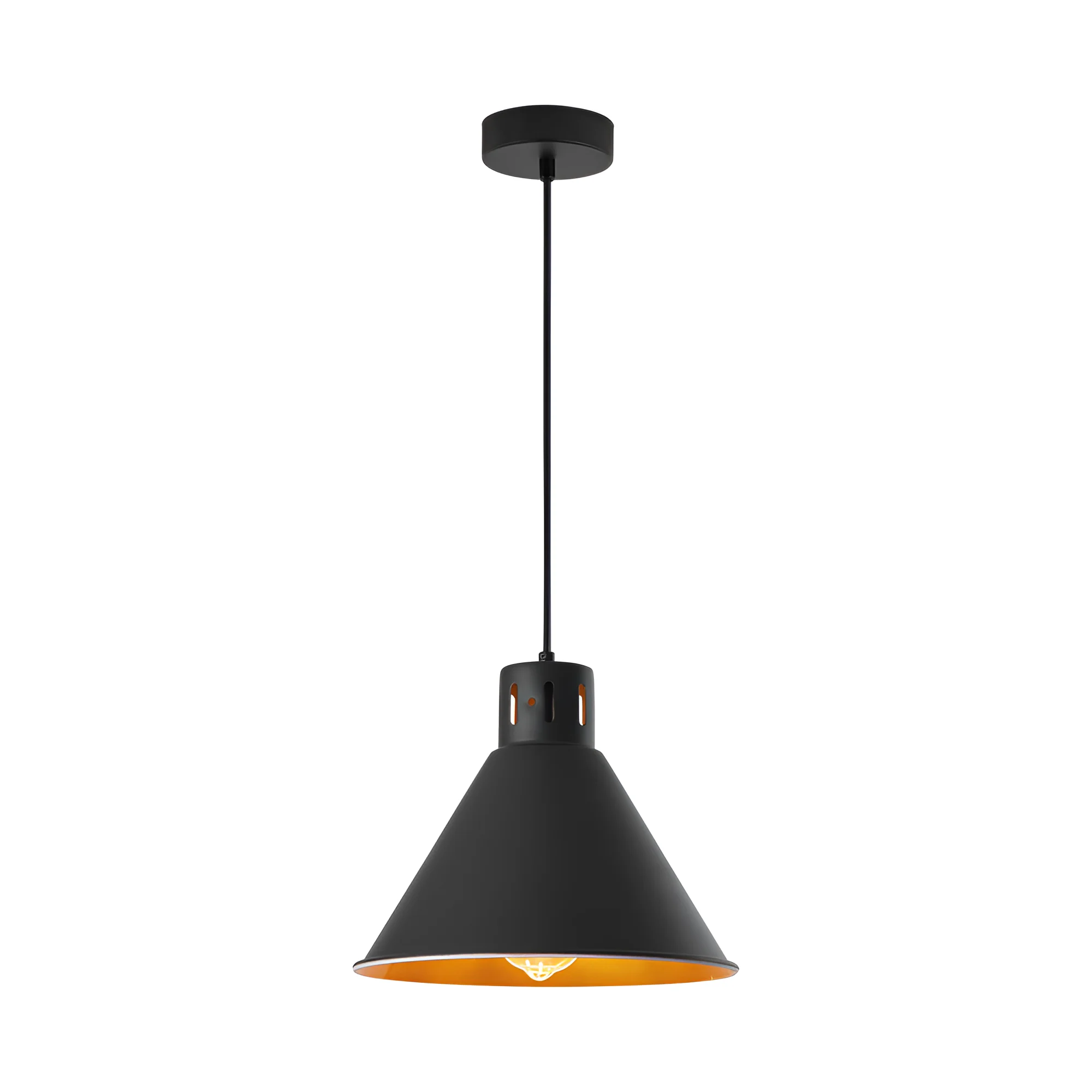 Viseća lampa 1×E27 crna, lakši metalni abažur serije Metal P006