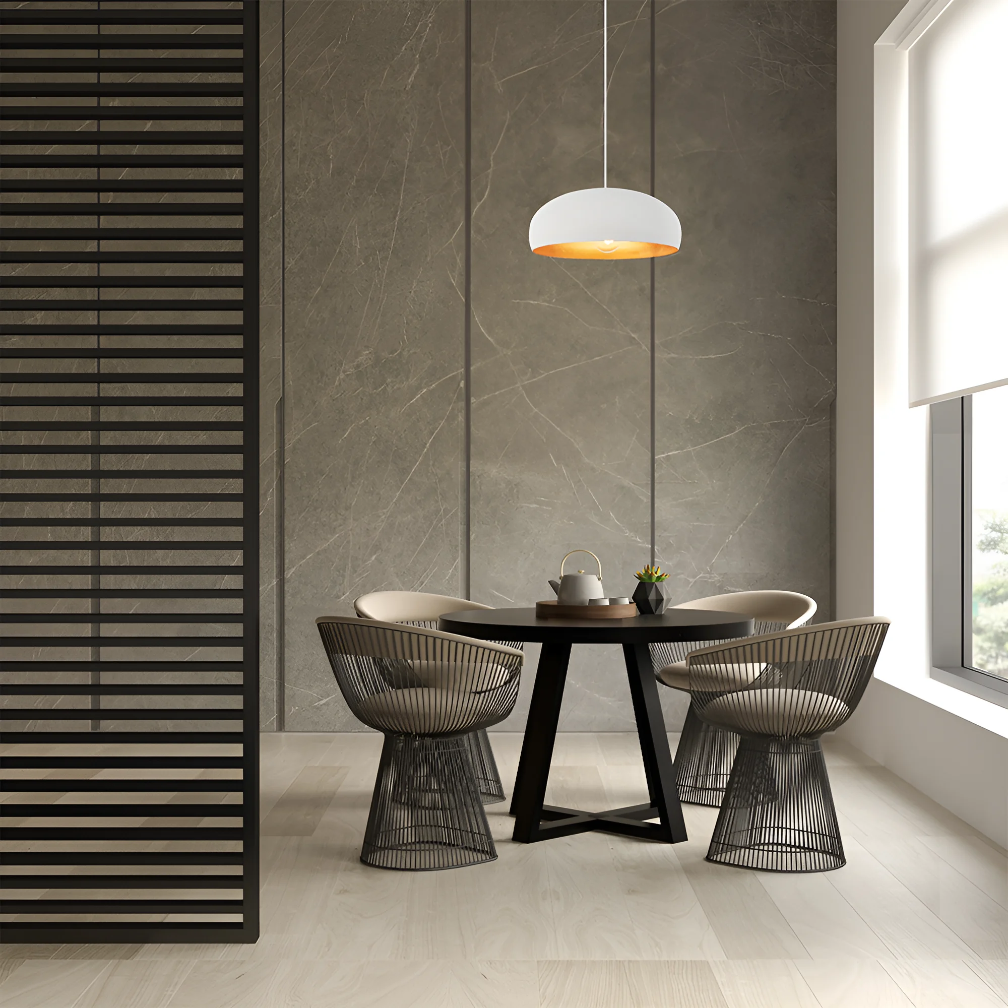 Viseća lampa 1×E27 bela, metalni abažur prečnika 400 mm serije Metal P007 - Слика 2
