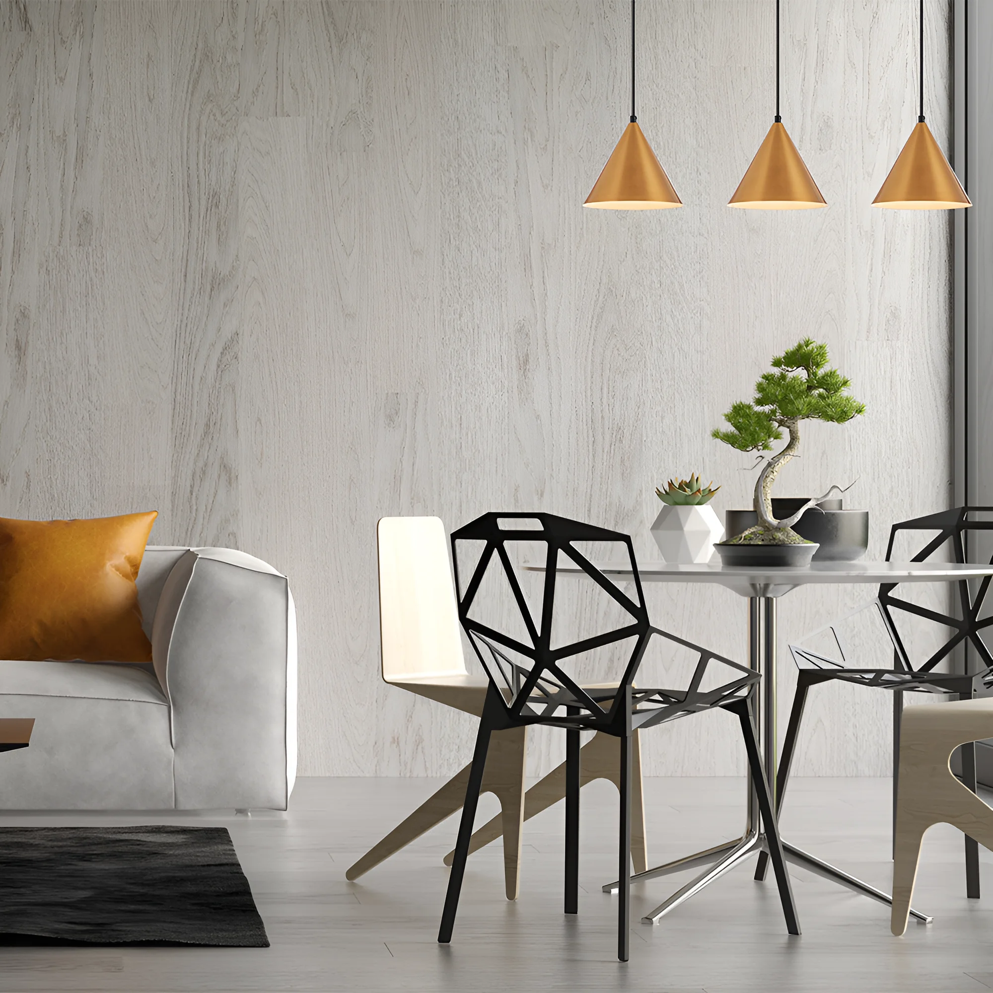 Viseća lampa sa šipkom 3×E27 zlatna, linearna serija Metal P010 - Слика 2
