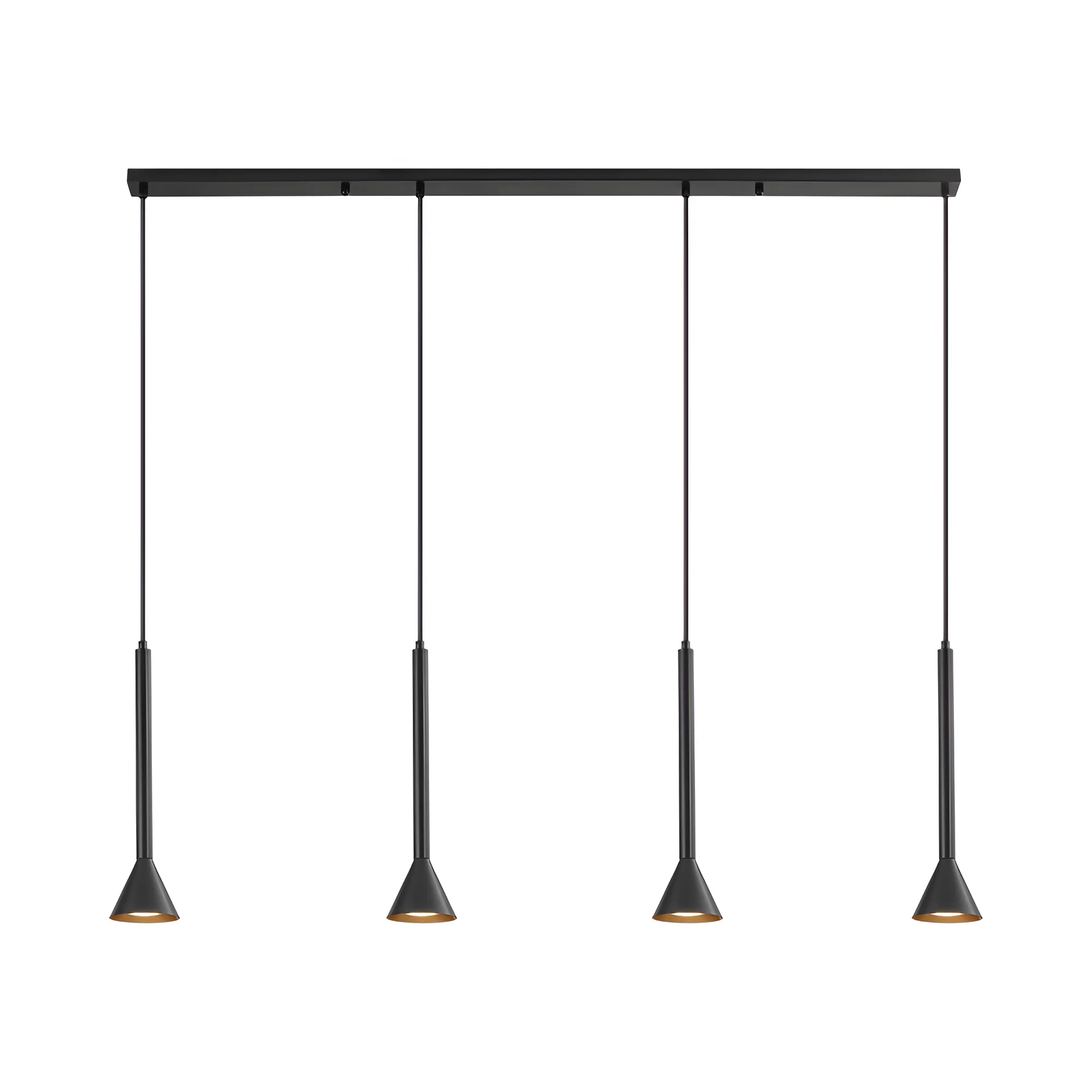 Viseća lampa sa šipkom 4×GU10 crna, linearna serija Metal P011