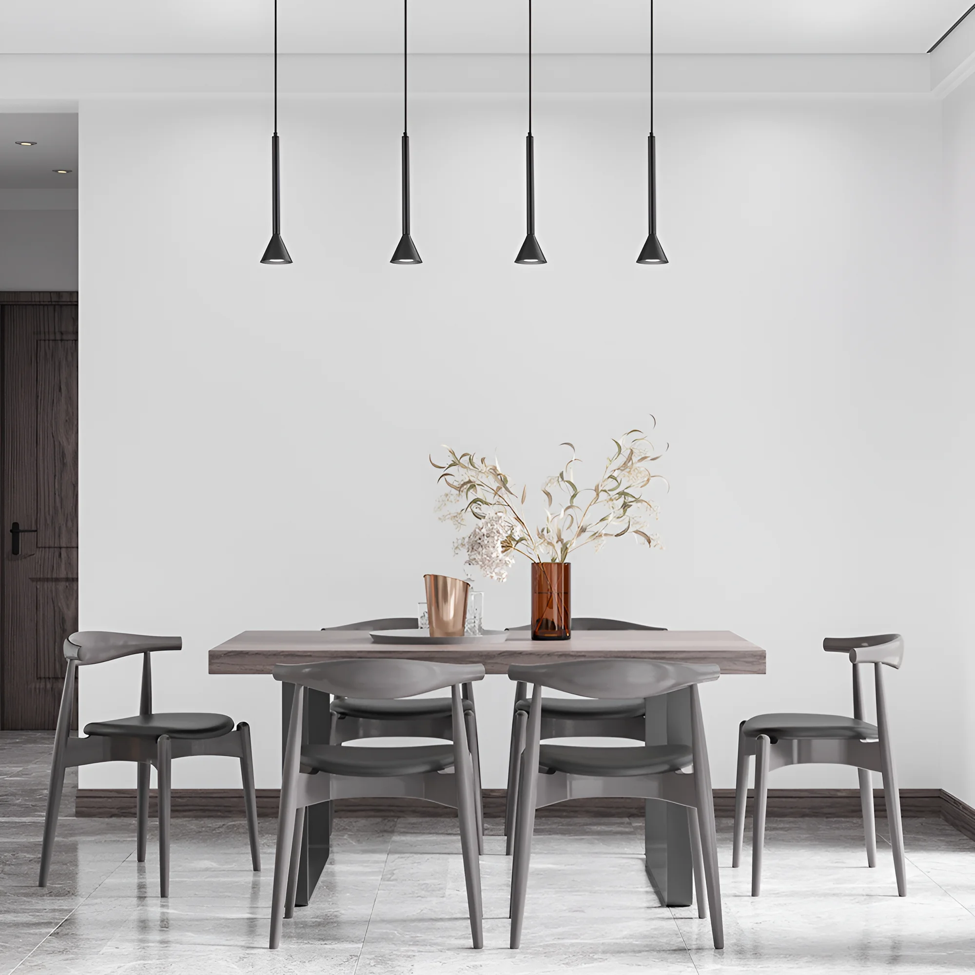 Viseća lampa sa šipkom 4×GU10 crna, linearna serija Metal P011 - Слика 2