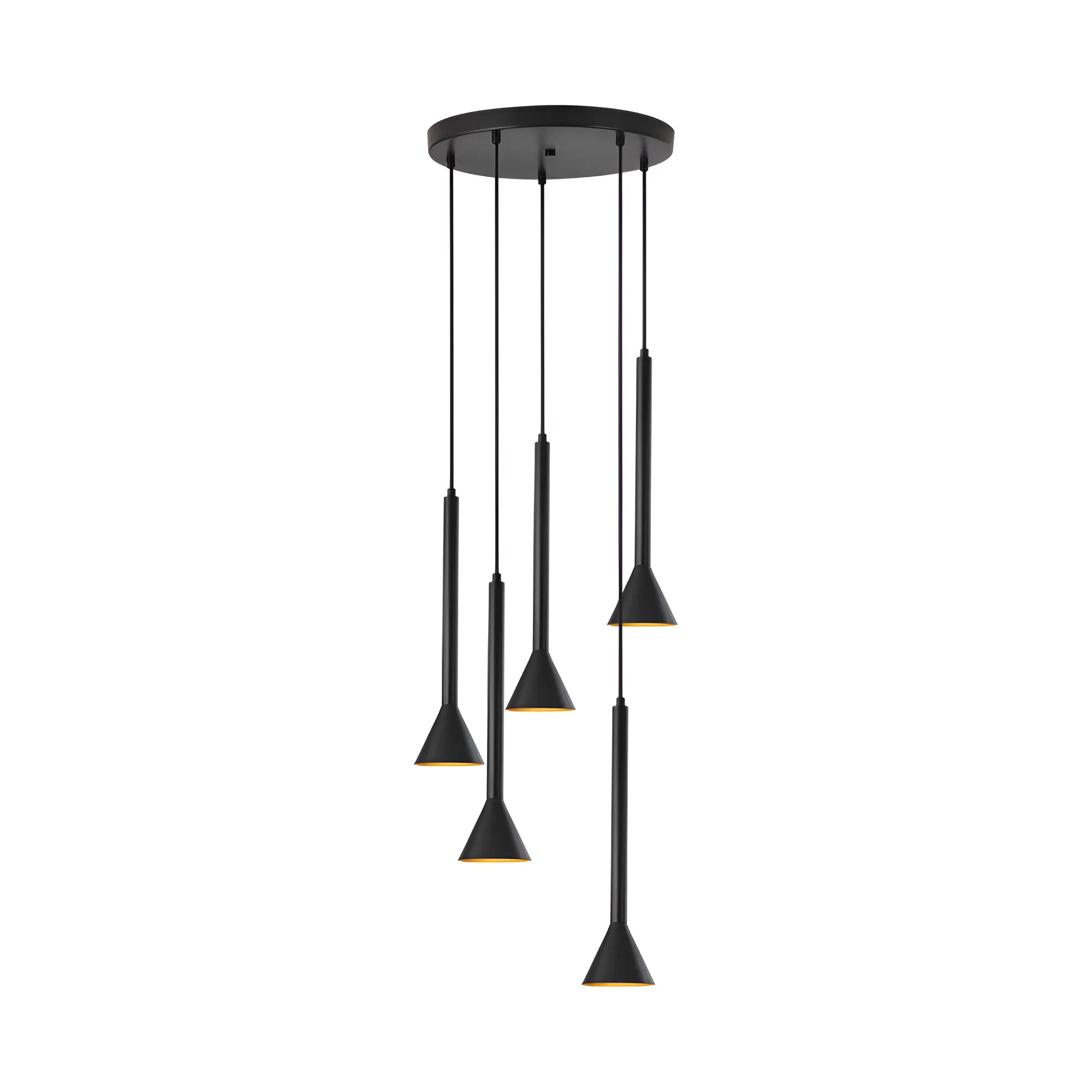 Viseća lampa 5×GU10 crna, rozeta serije Metal P011