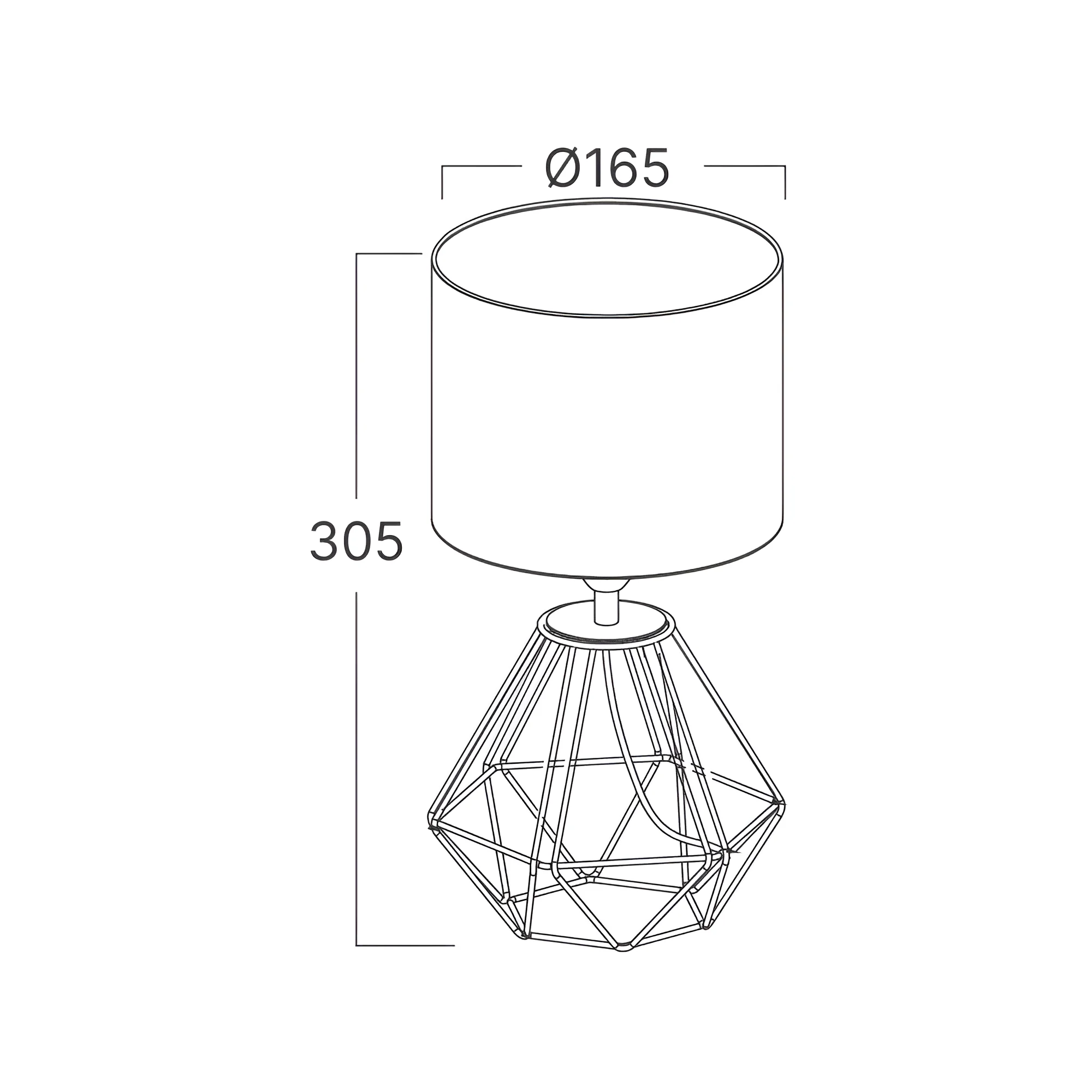Stona lampa dijamant baza Bela grlo E14 - Слика 4