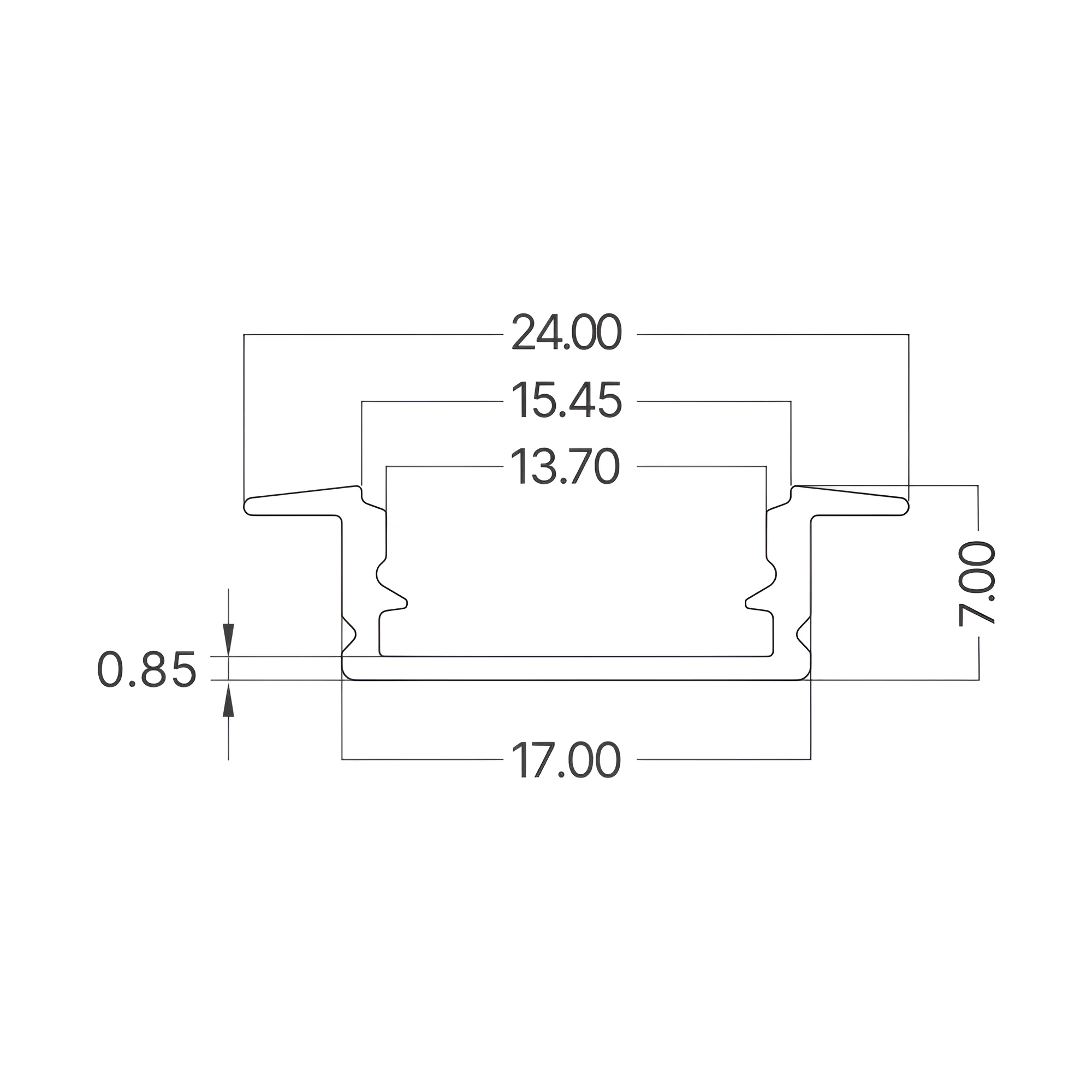Aluminijumski ugradni LED profil RC1707 2m srebrni Braytron - Слика 3